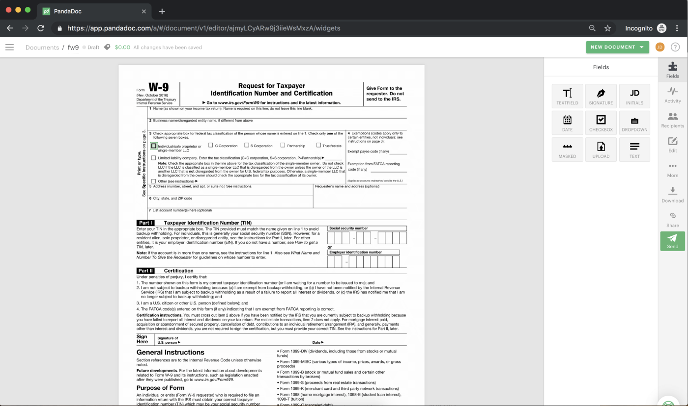 Blank W9 Form Printable Free