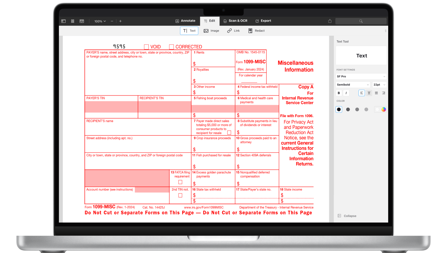 2025 Free Printable 1099 Form