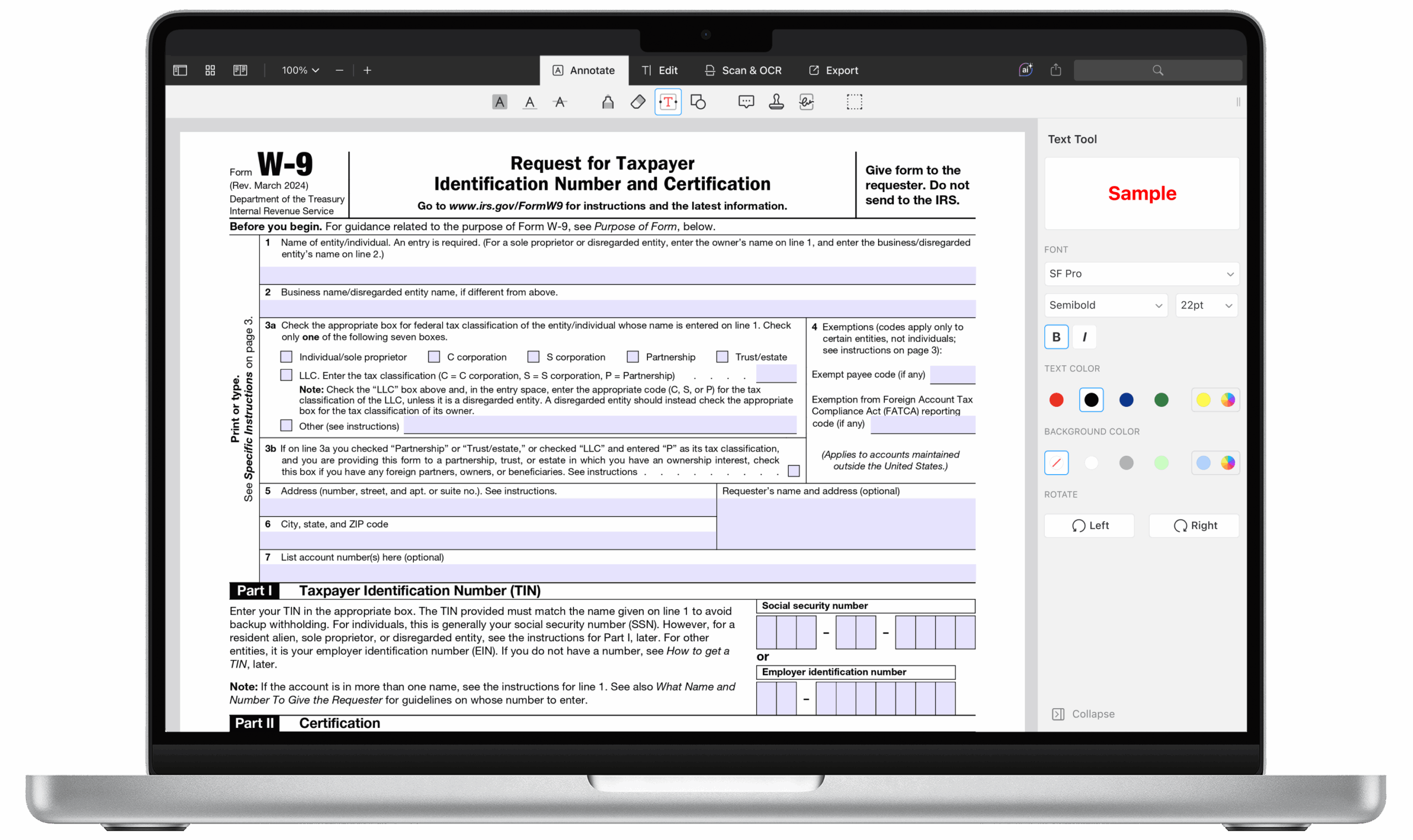 W9 Form Free Printable