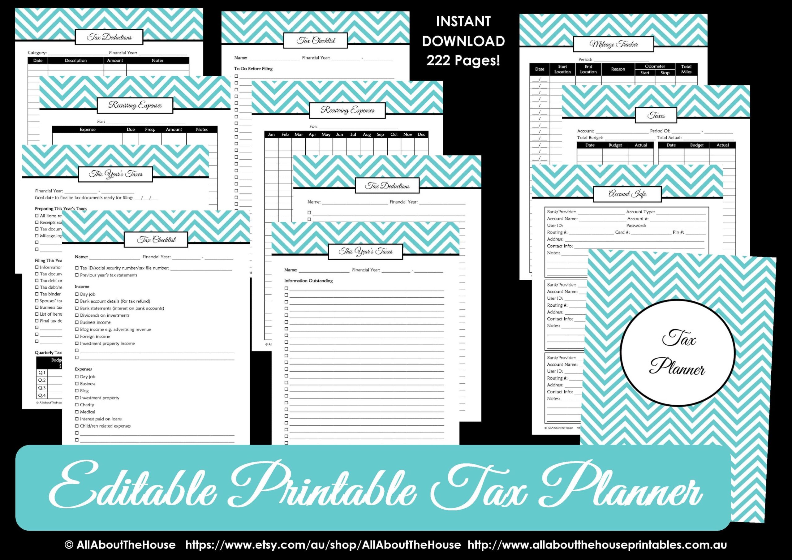 How To Organize Your Taxes With A Printable Tax Planner All 