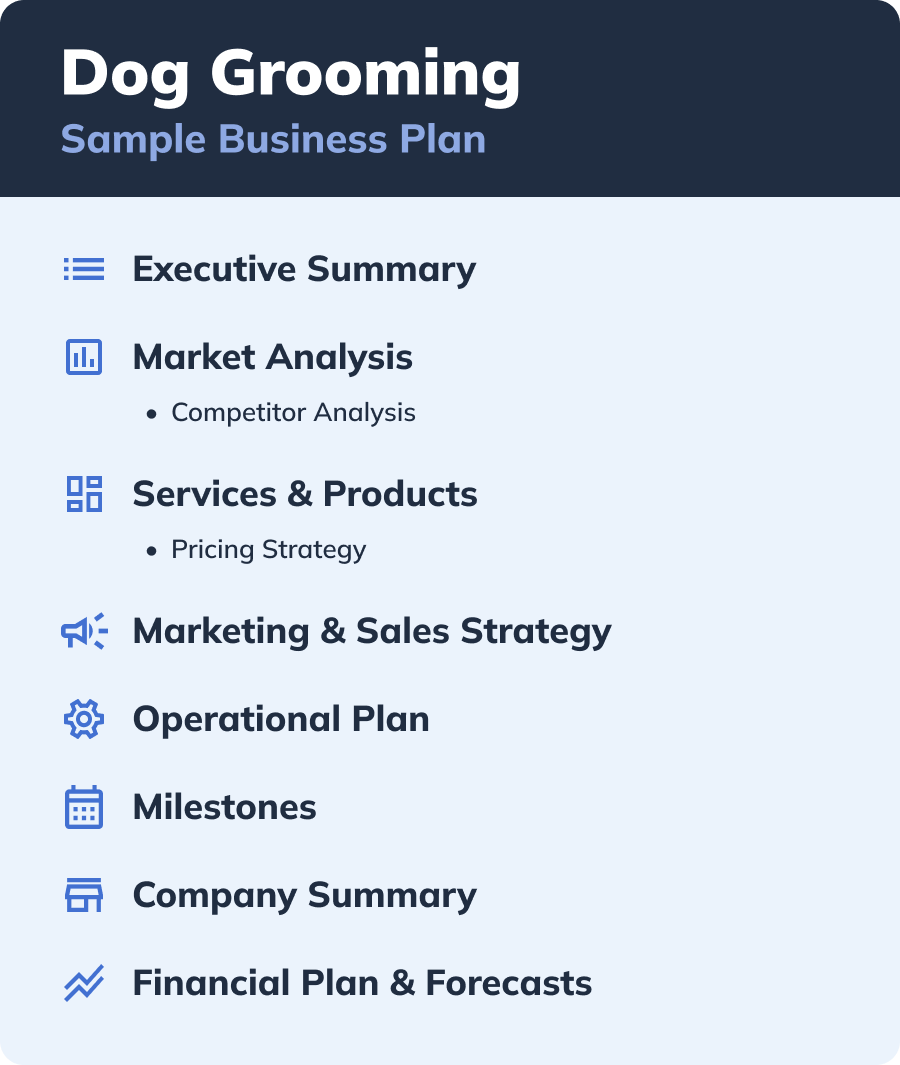 How To Write A Dog Grooming Business Plan Free Sample Plan PDF Bplans