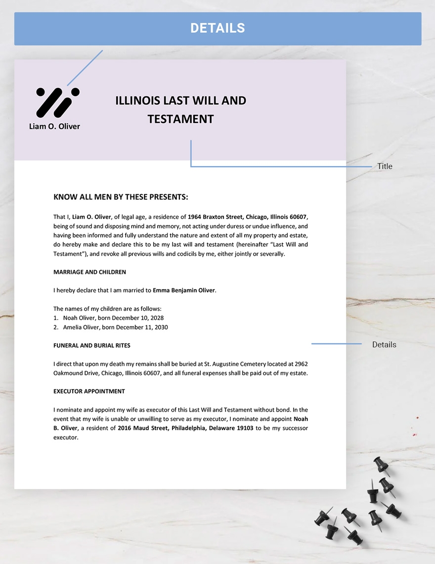 Free Printable Illinois Last Will And Testament Form