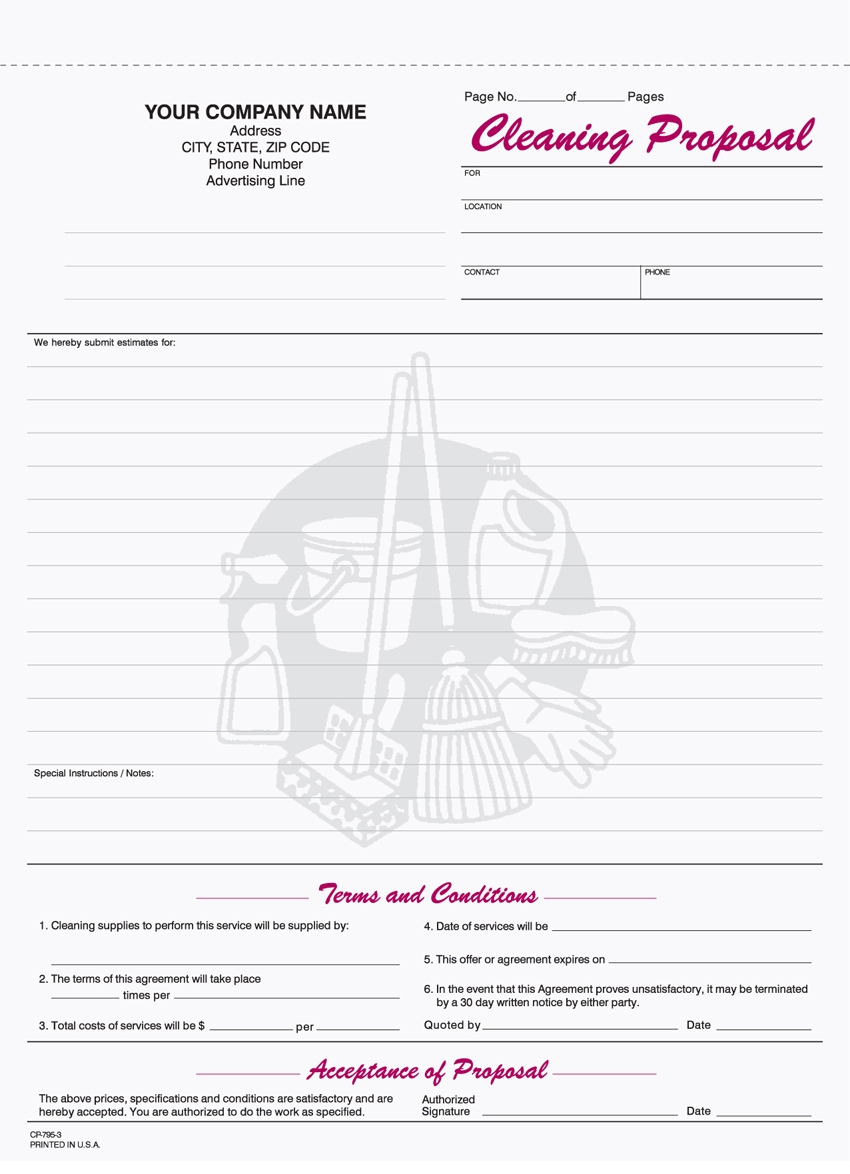 Free Printable Commercial Cleaning Forms