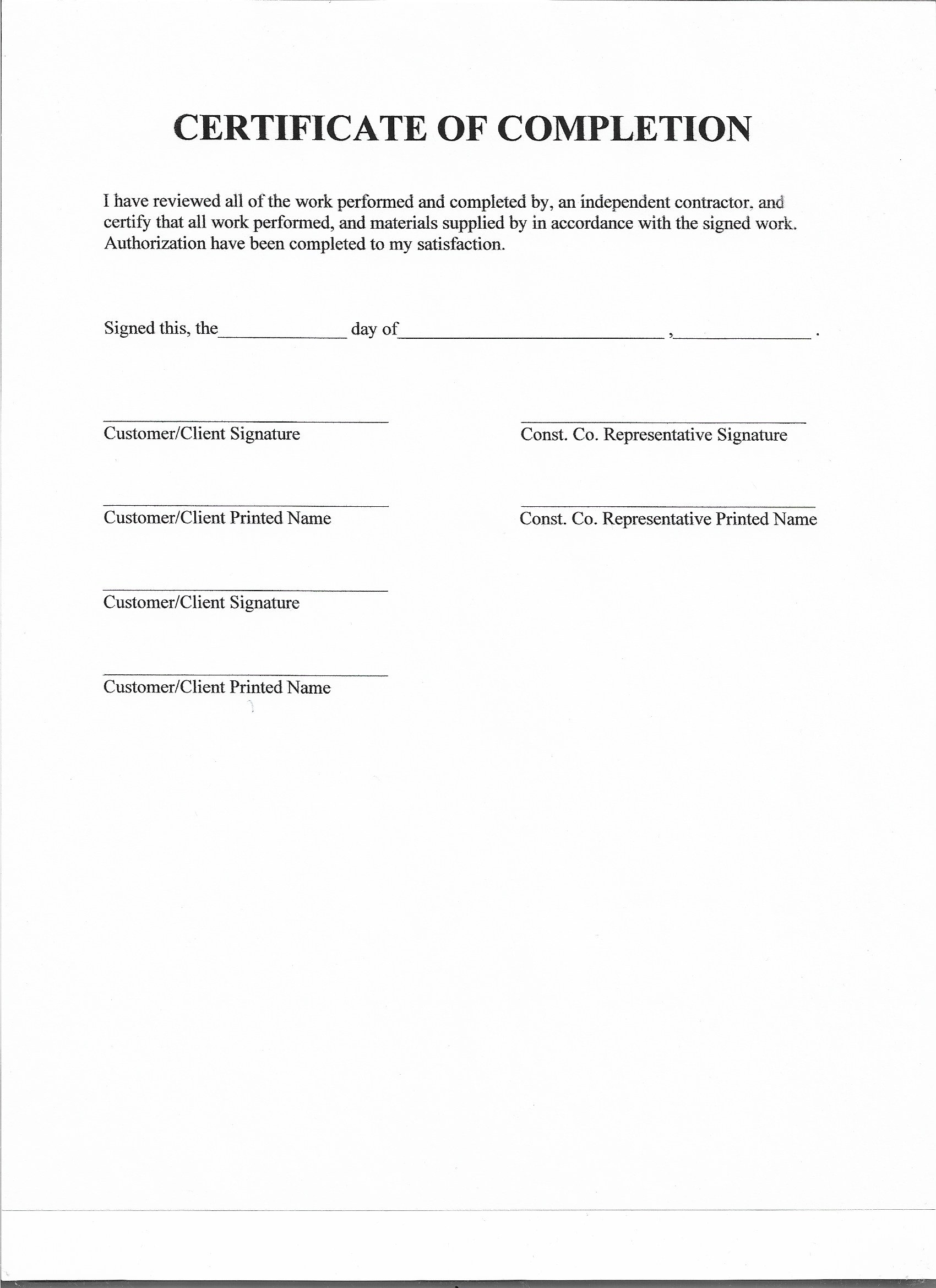 Job Completion Form Etsy