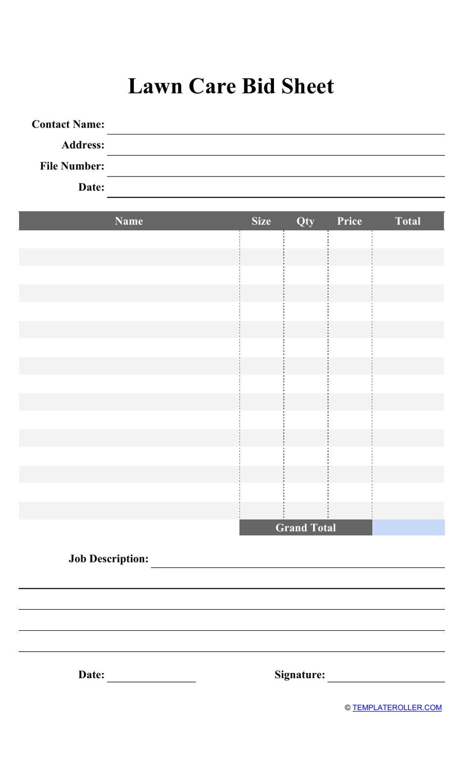 Free Printable Maintenance Forms For Lawn Care