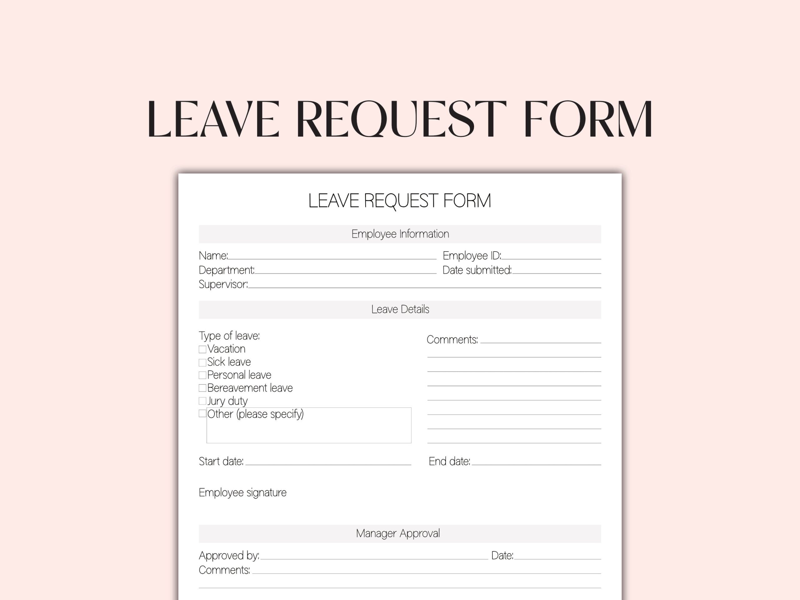 Free Printable Employee Leave Request Form
