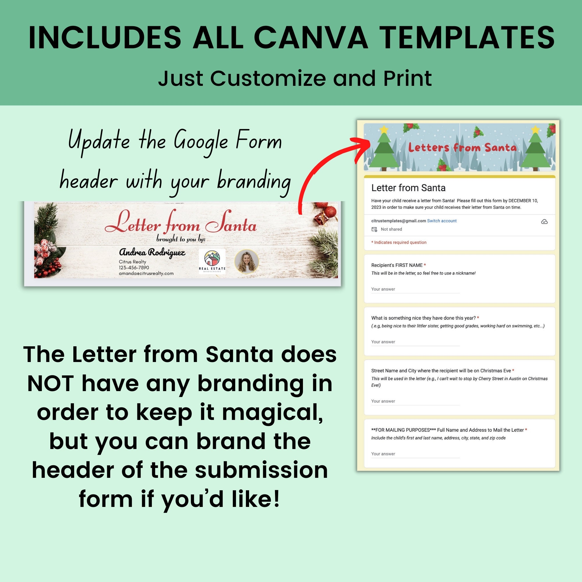 Letter From Santa Mailer Real Estate Client Appreciation Pop 