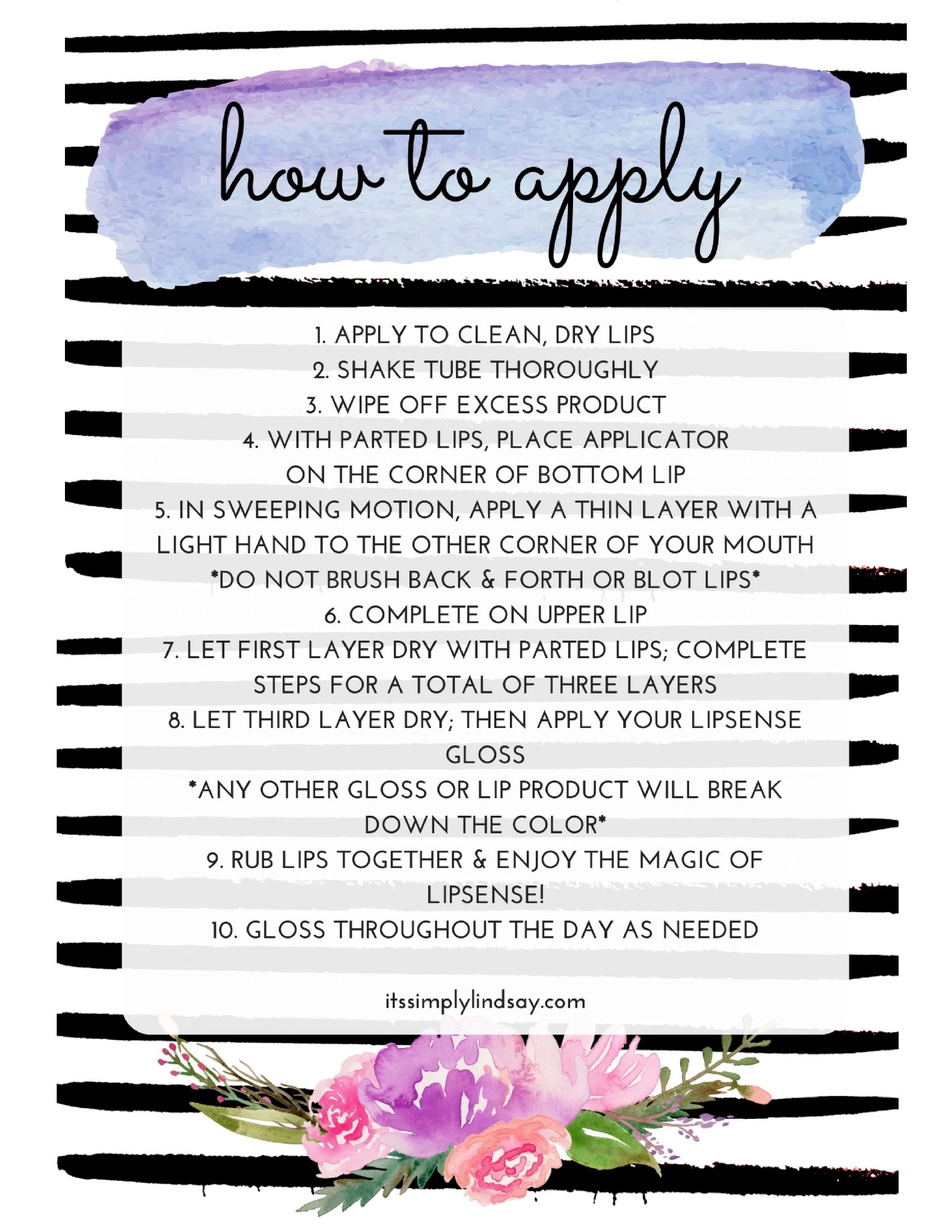 Lipsense Order Form Free Printable