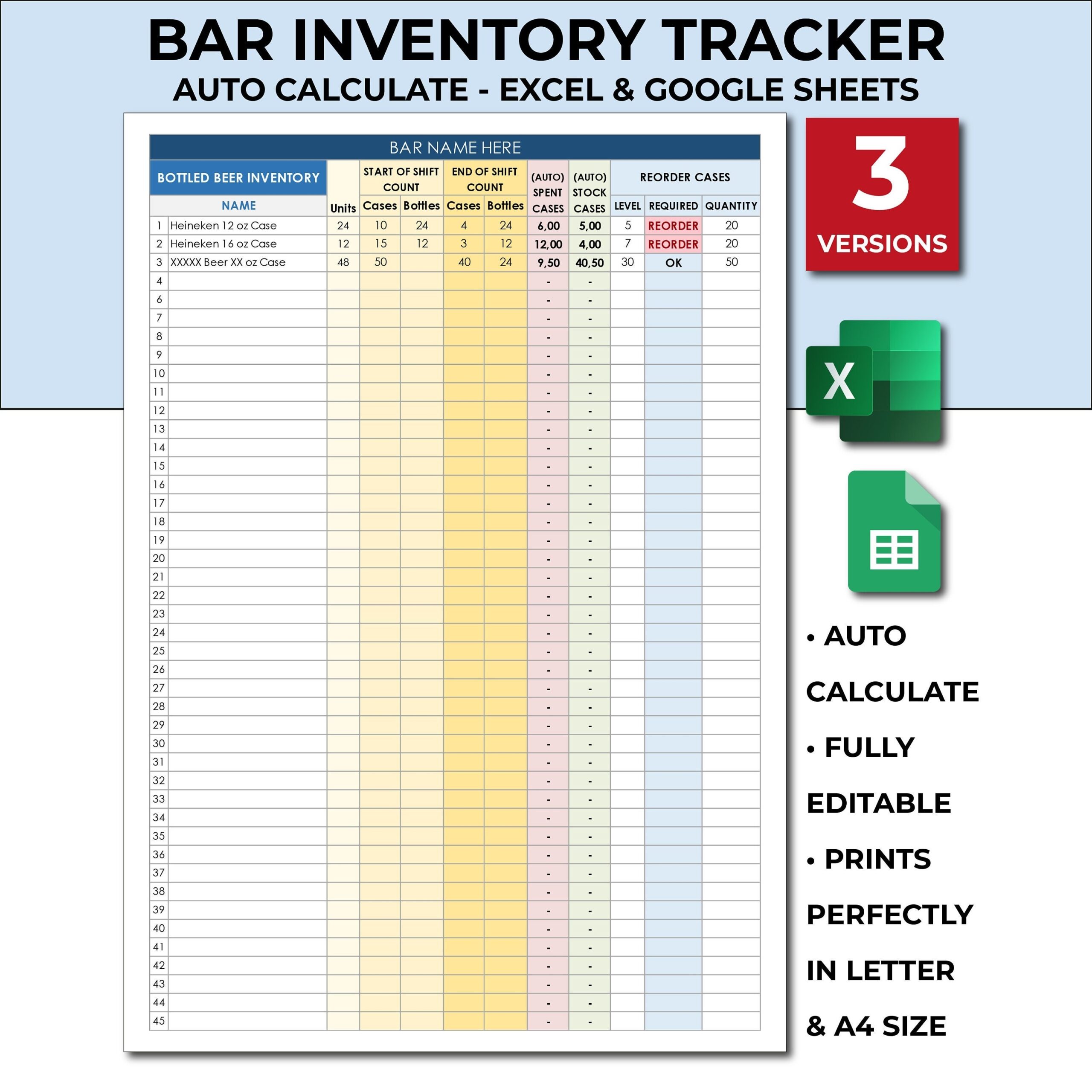 Free Printable Liquor Order Forms