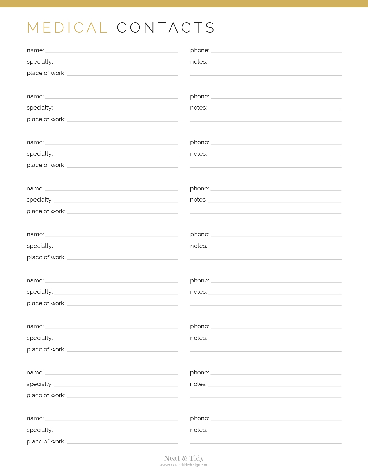Medical Contacts