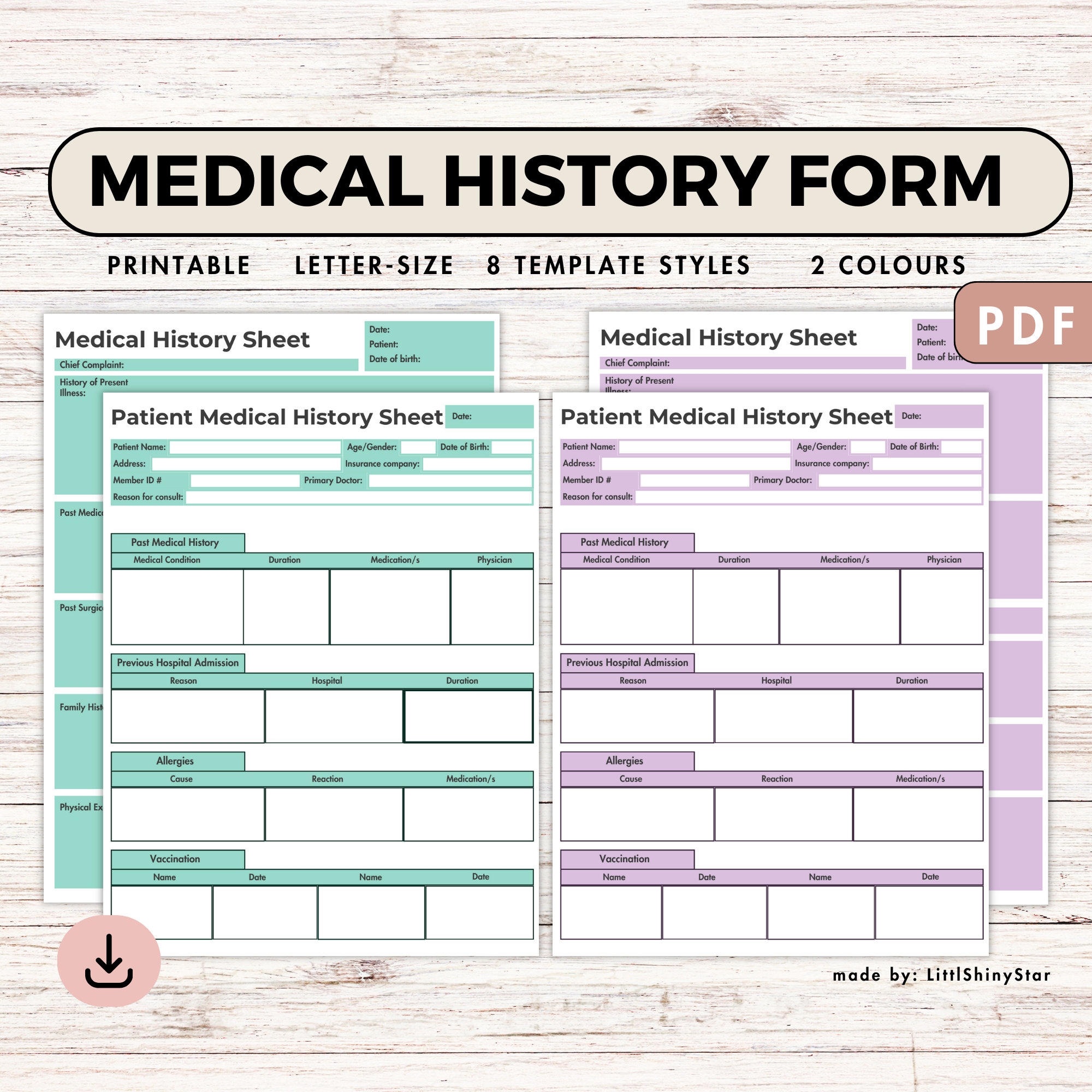Medical History Form Printable Family Medical History Template 