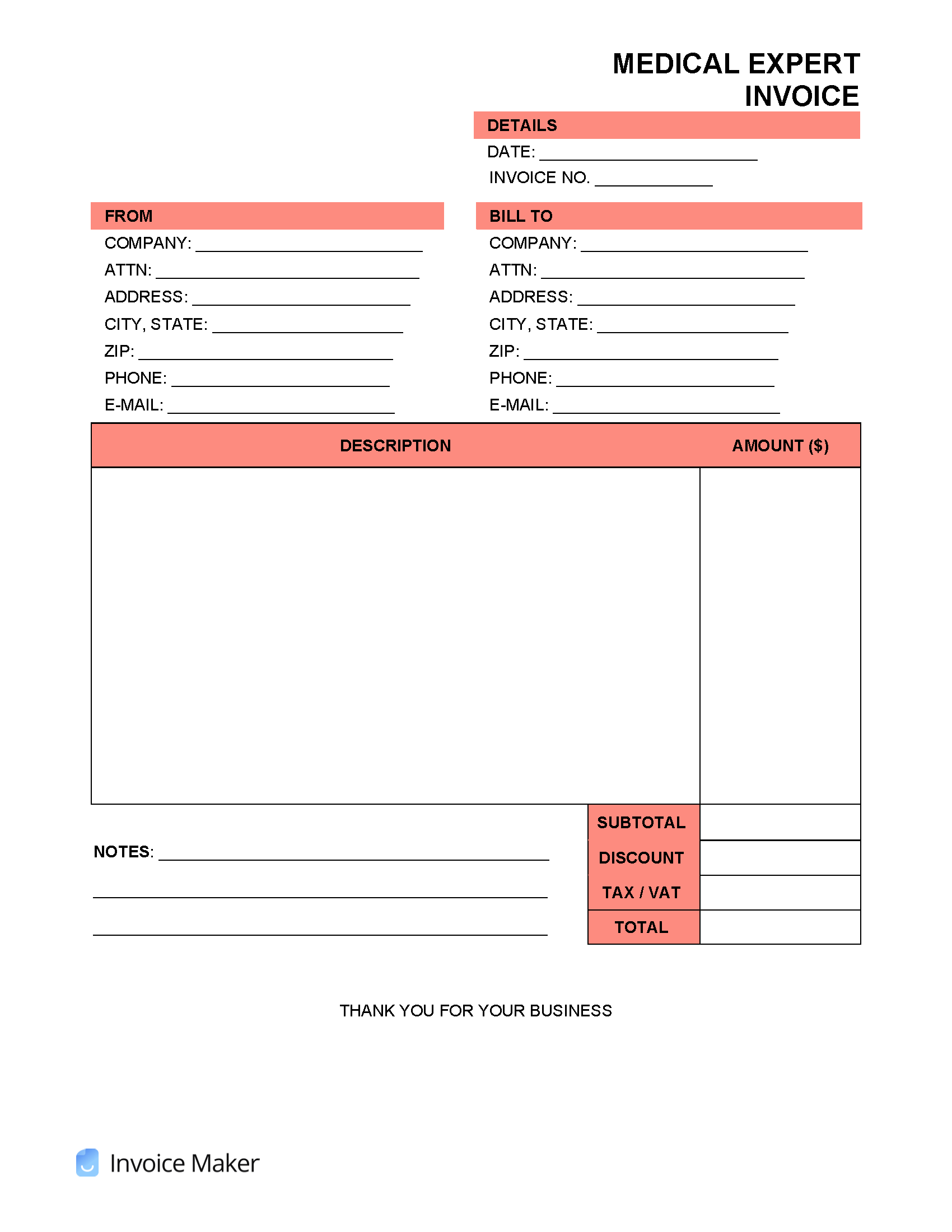 Medical Invoice Template Invoice Maker