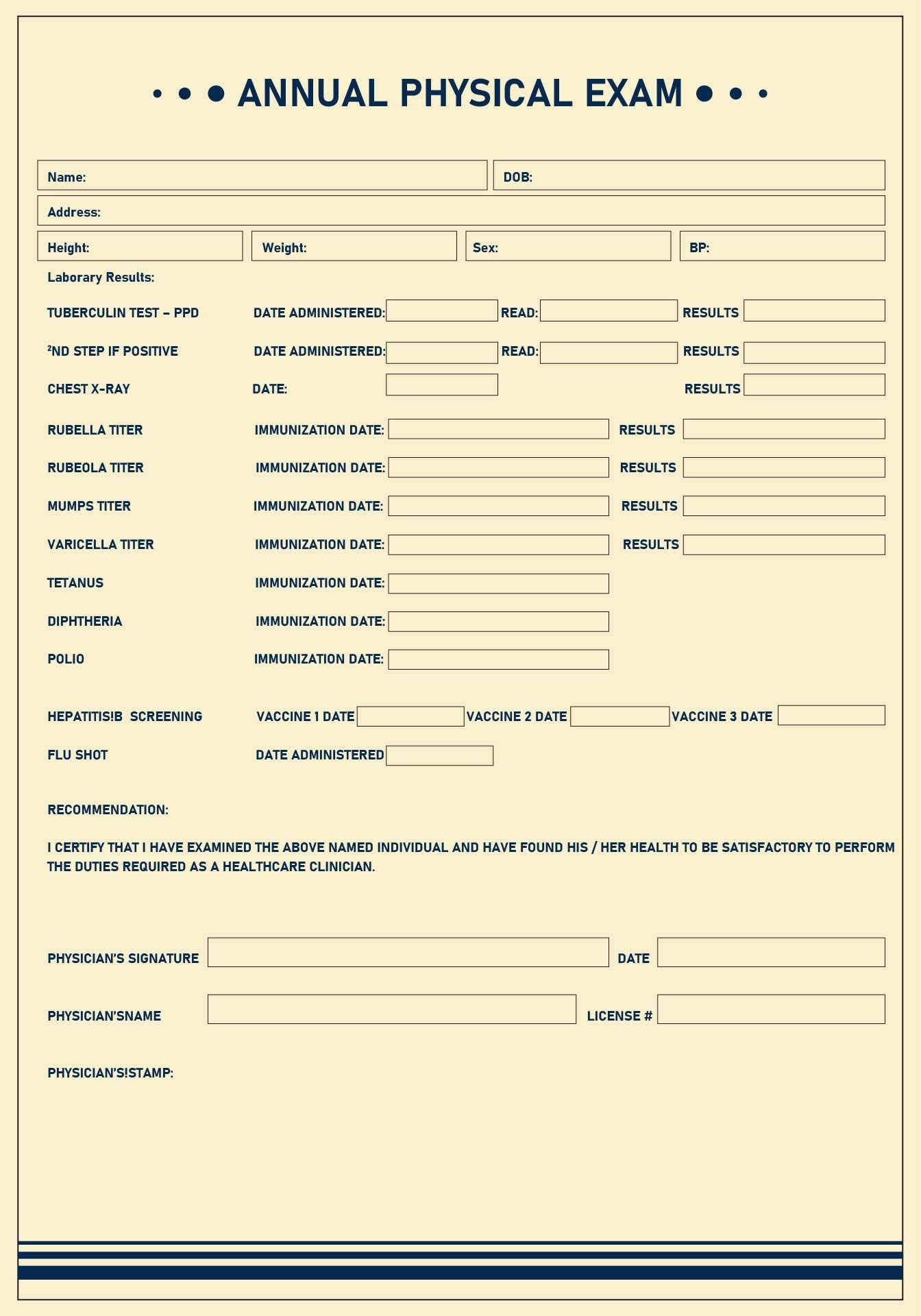 Medical Physical Examination Forms 10 Free PDF Printables Printablee