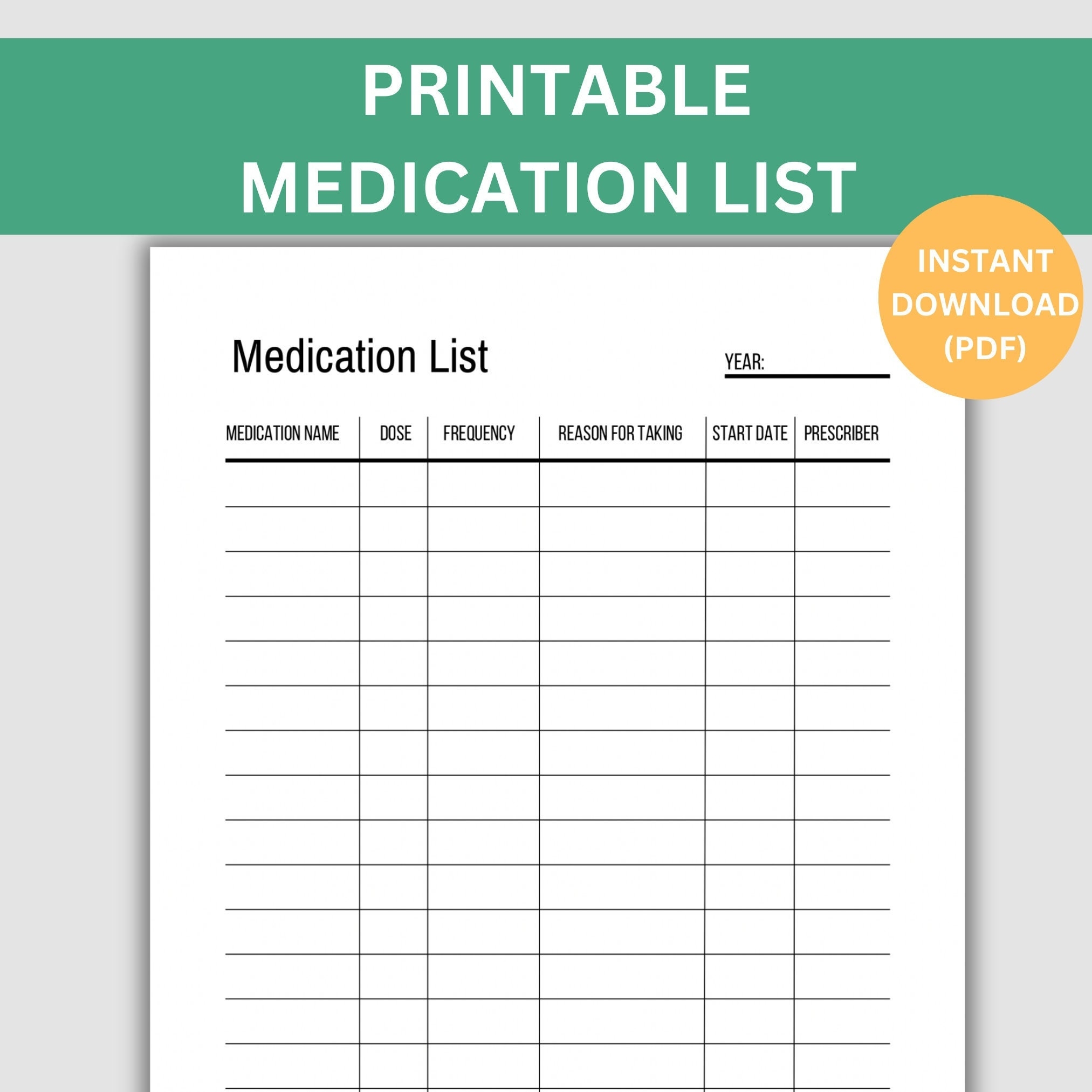 Medication List Templates 25 FREE Printables Printabulls Worksheets Library