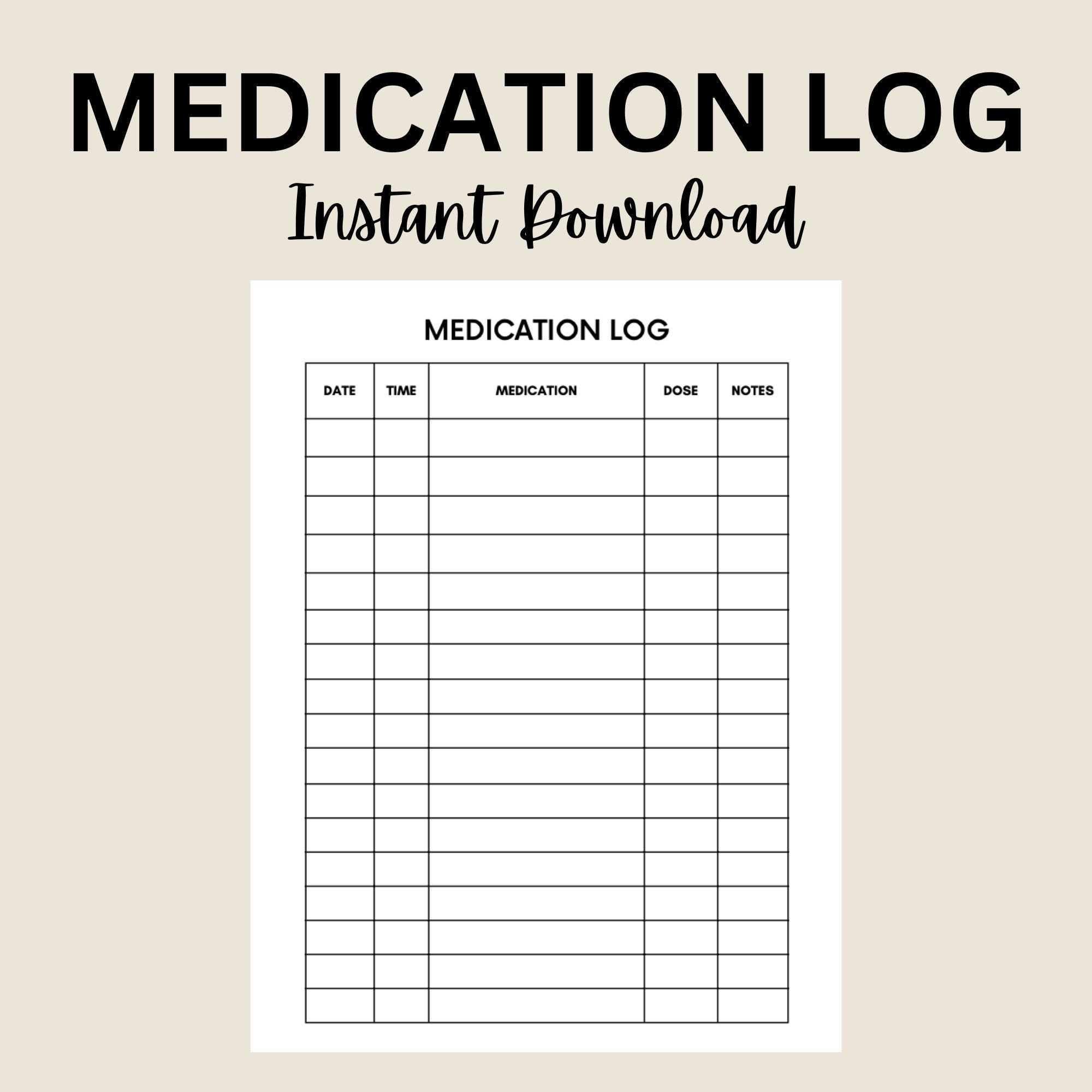 Free Printable Medication List Form
