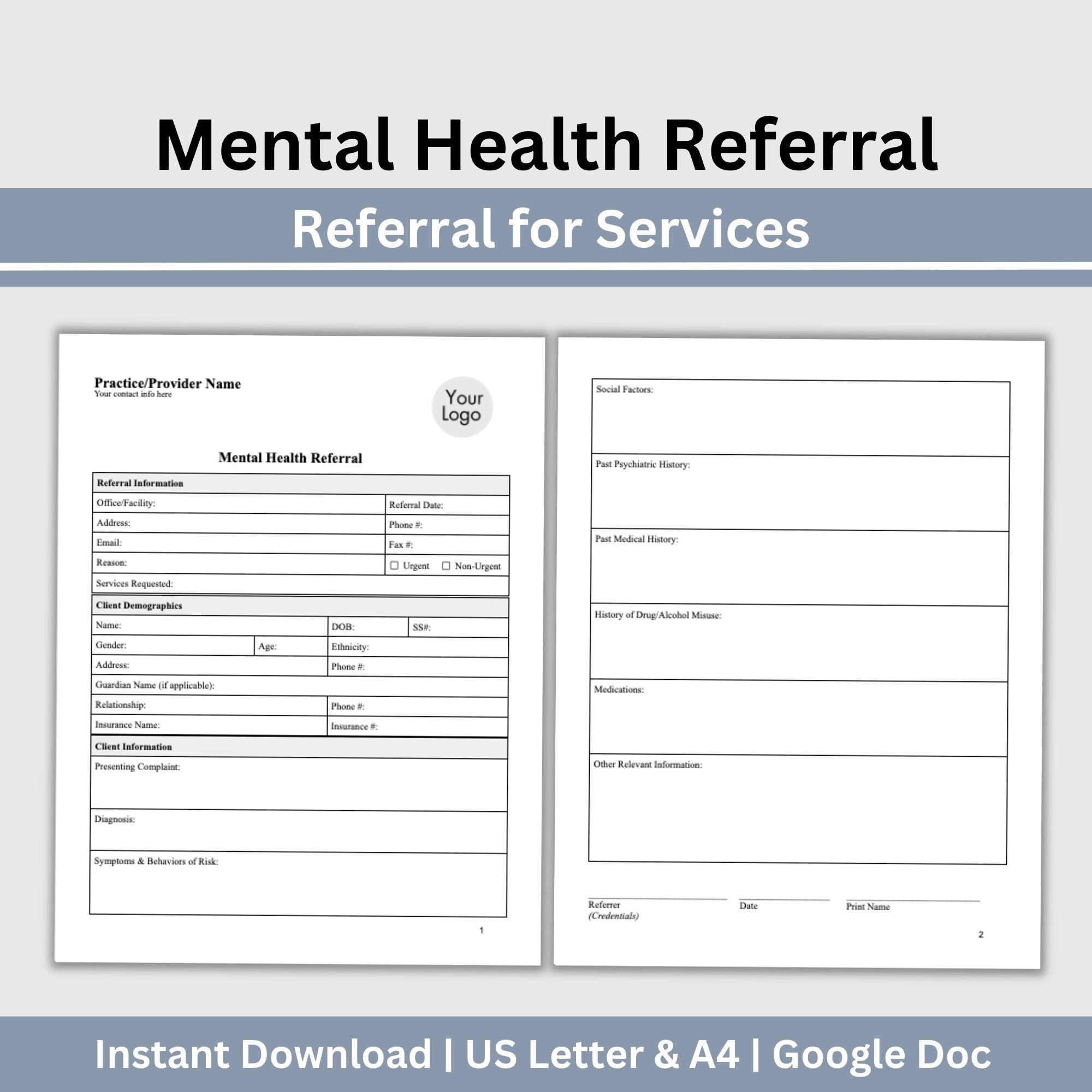 Free Printable Medical Encounter Forms For Psychology Services