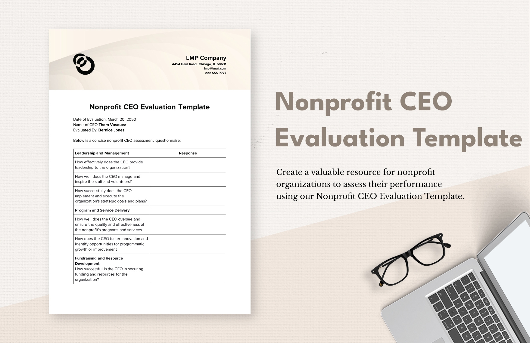 Nonprofit CEO Evaluation Template In Word PDF Google Docs Download Template