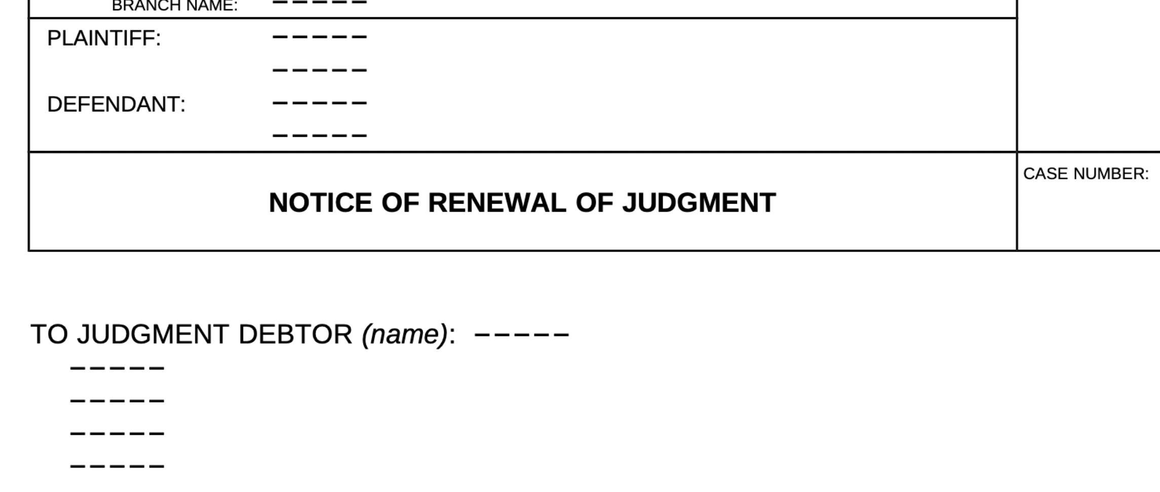 Notice Of Renewal Of Judgment Important Facts To Know