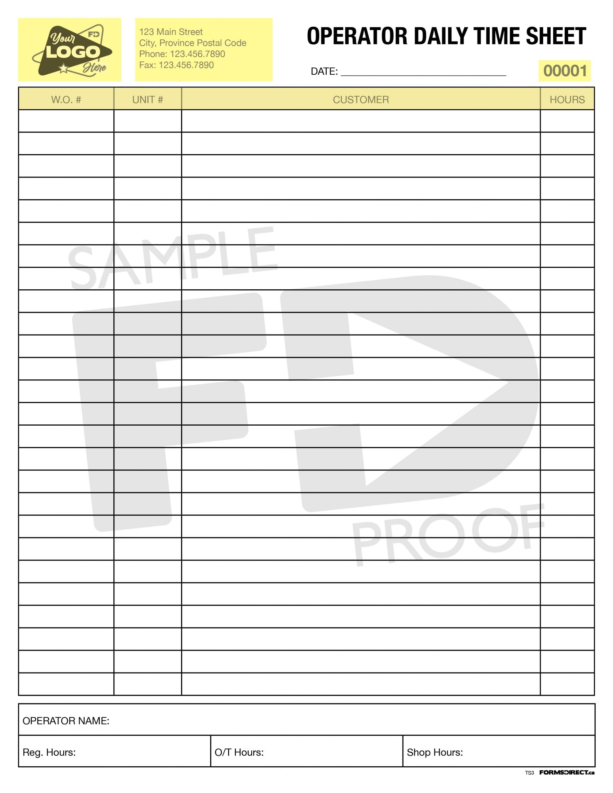 Free Printable Estimate Forms Timesheets