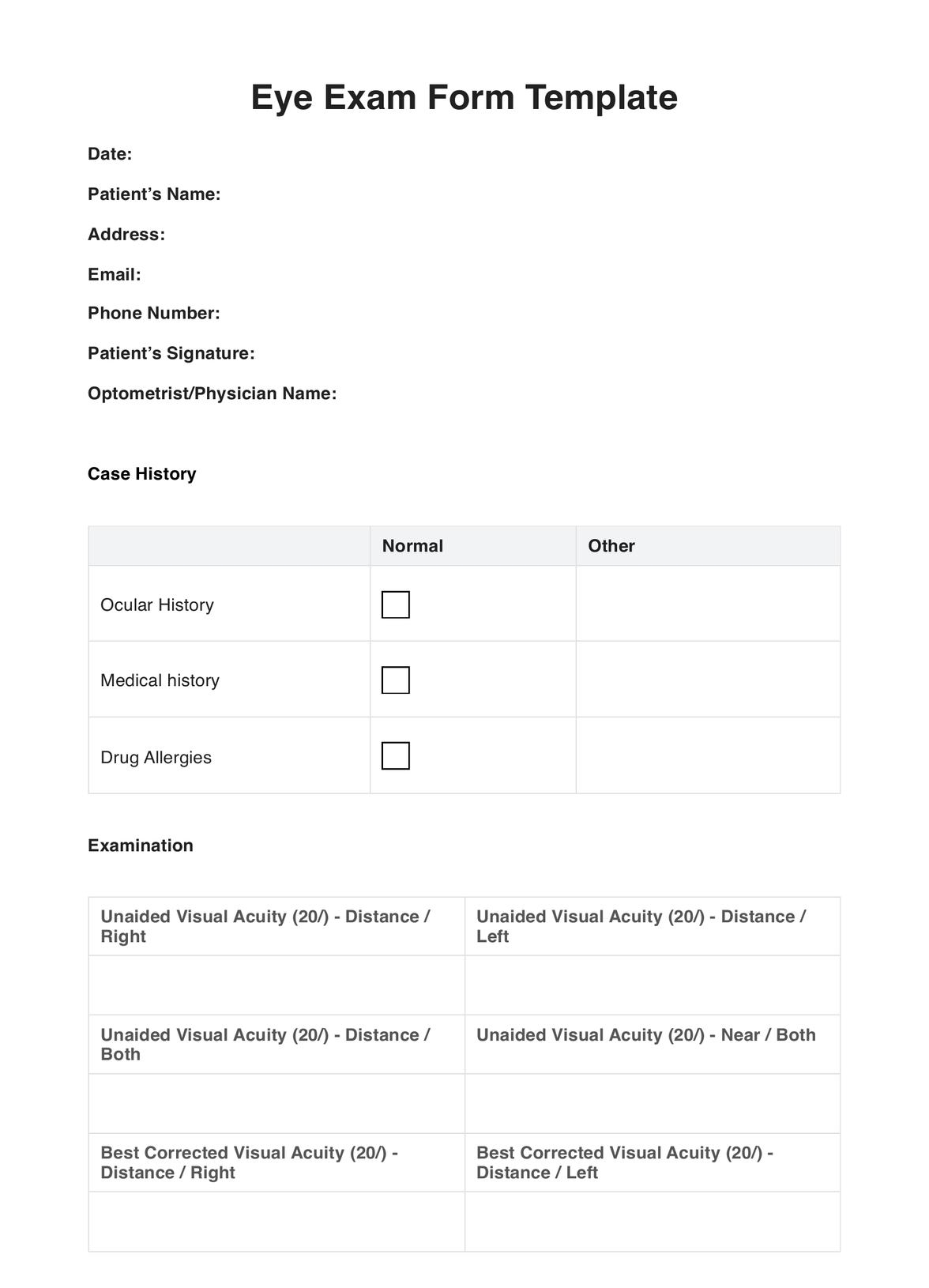 Ophthalmologic Exam U0026 Example Free PDF Download