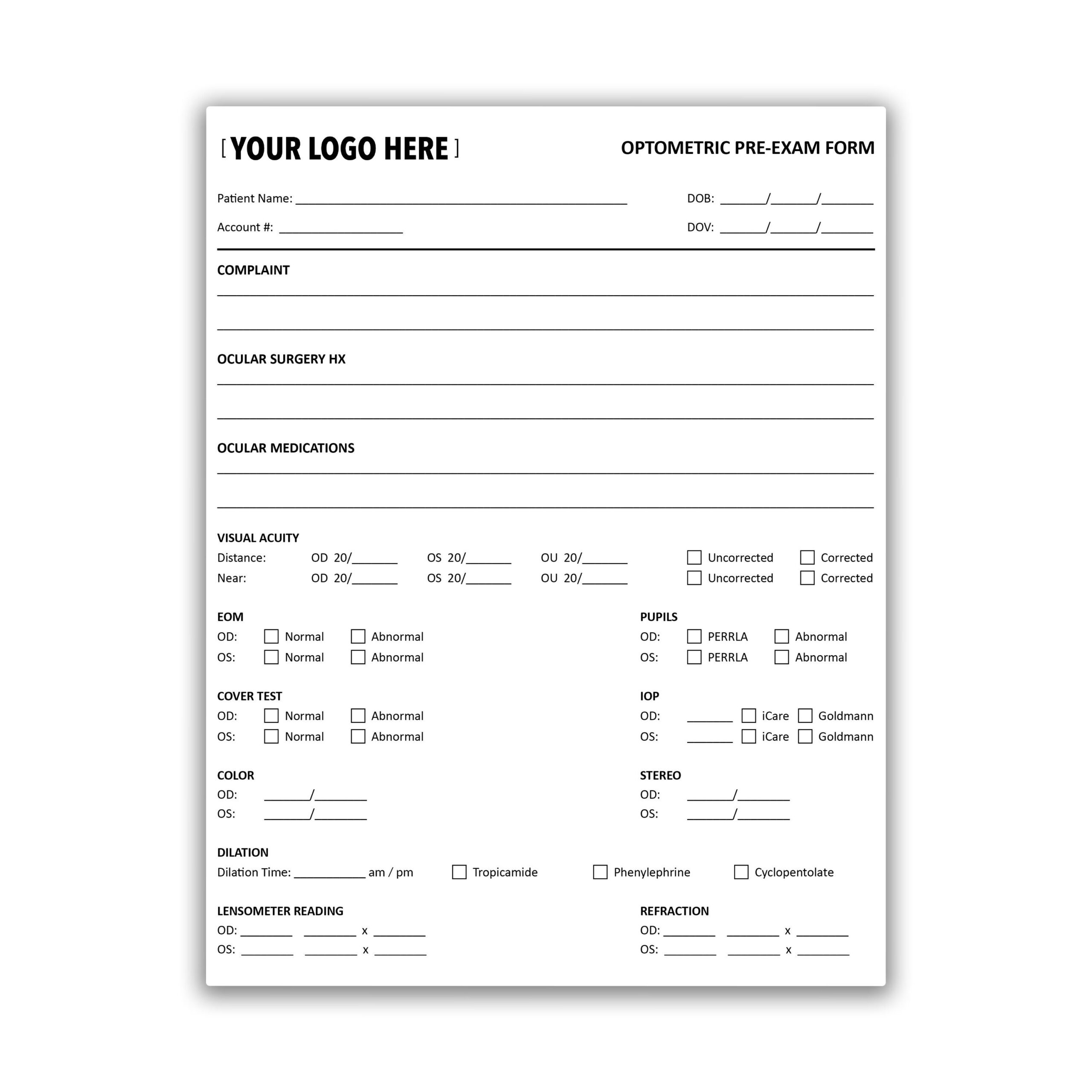 Free Printable Eye Exam Forms