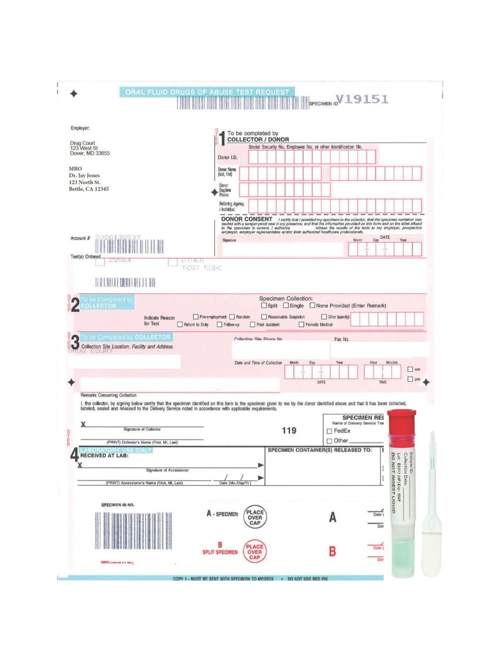 Oral Fluid Saliva Lab Confirmation