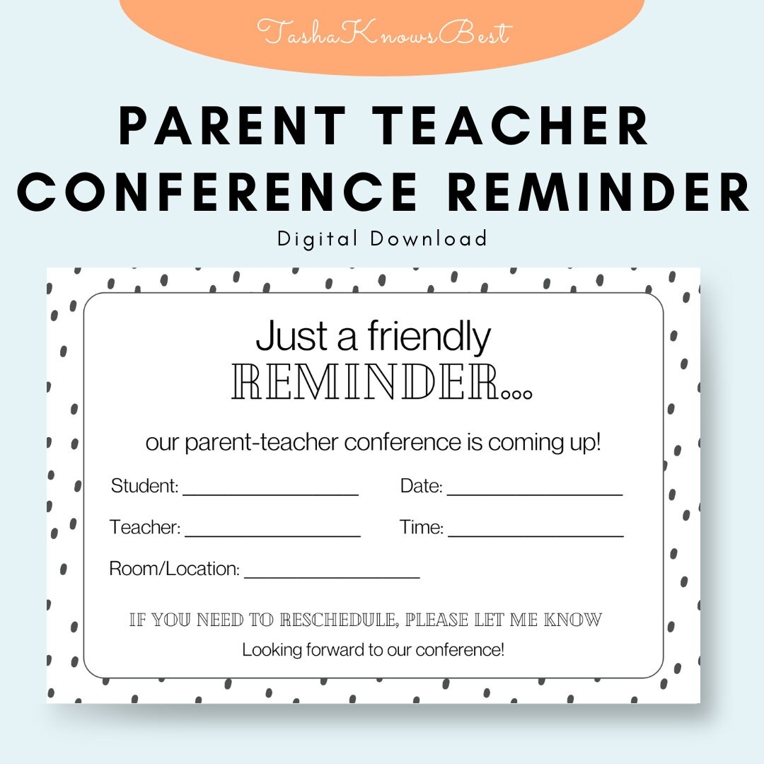 Parent Teacher Conference Reminder Notes Parent Teacher Conference Teacher Resources Classroom Management Parent Teacher Conference Note Etsy