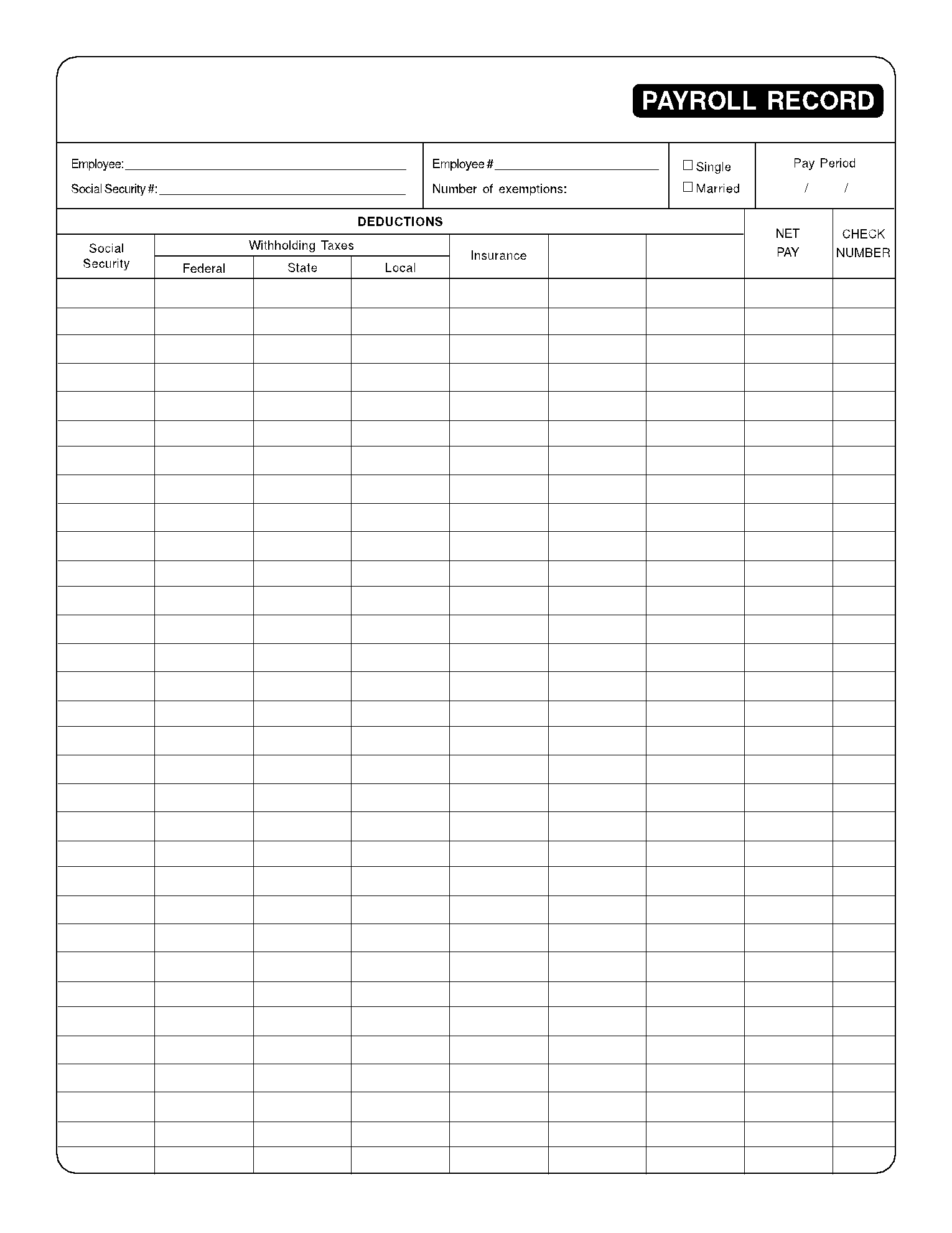 Payroll Template PDF Form Fill U0026 Download Free Online CocoDoc