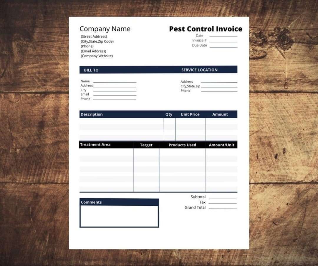 Free Printable Pest Control Forms