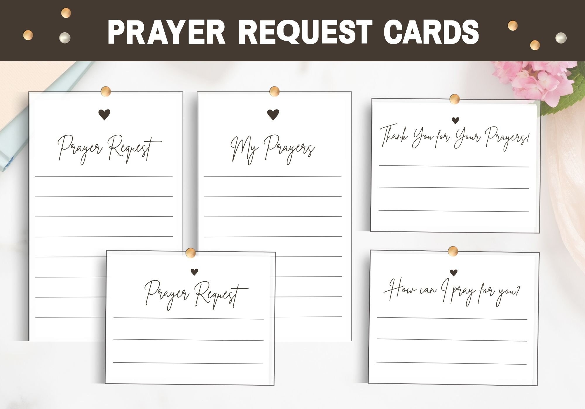 Prayer Request Cards Prayer List Printable Prayer Board Cards Thank You For Your Prayers Cards Prayer Jar Printables Etsy