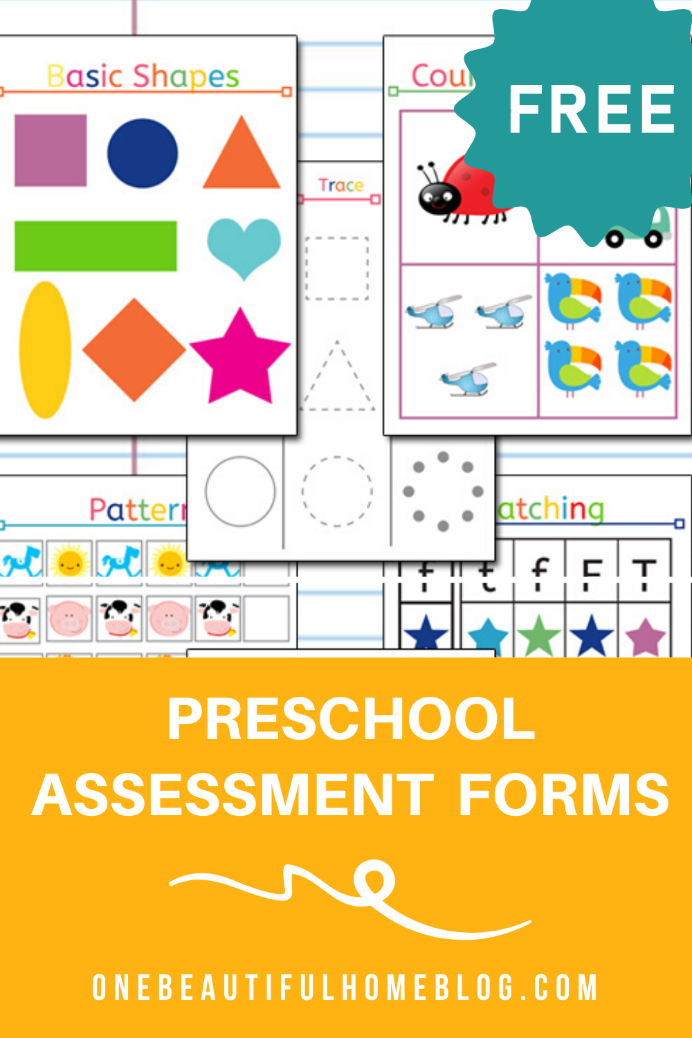 Preschool Assessment Forms Free Printable