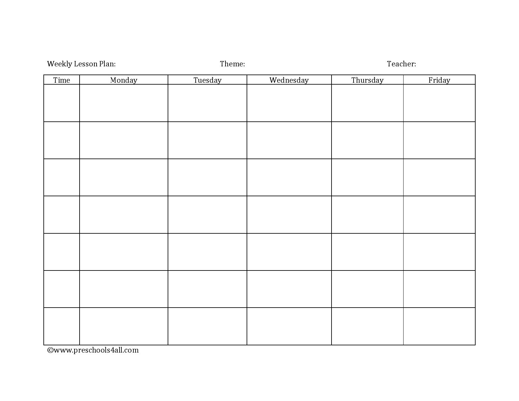 Preschool Lesson Plan Template Lesson Plan Book Template Worksheets Library