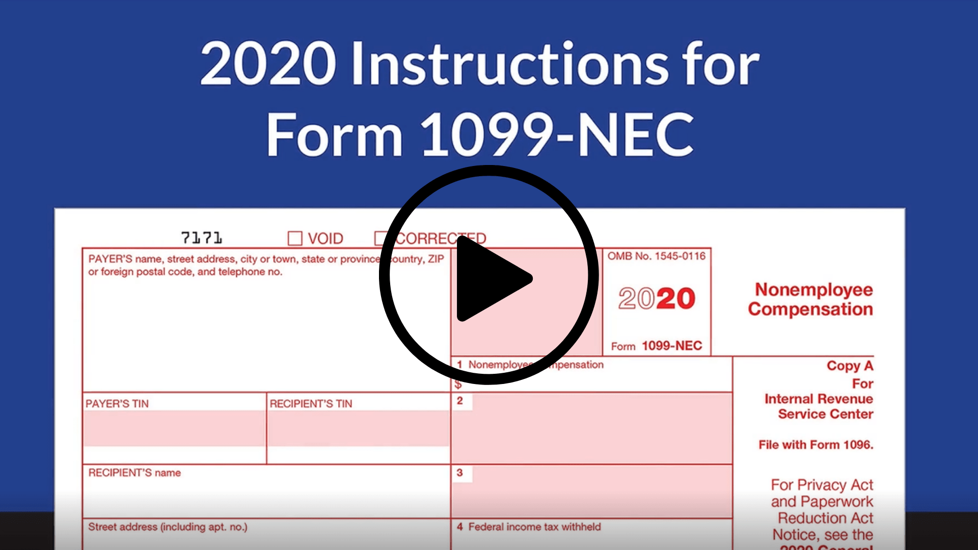 1099 Nec Printable Form Free