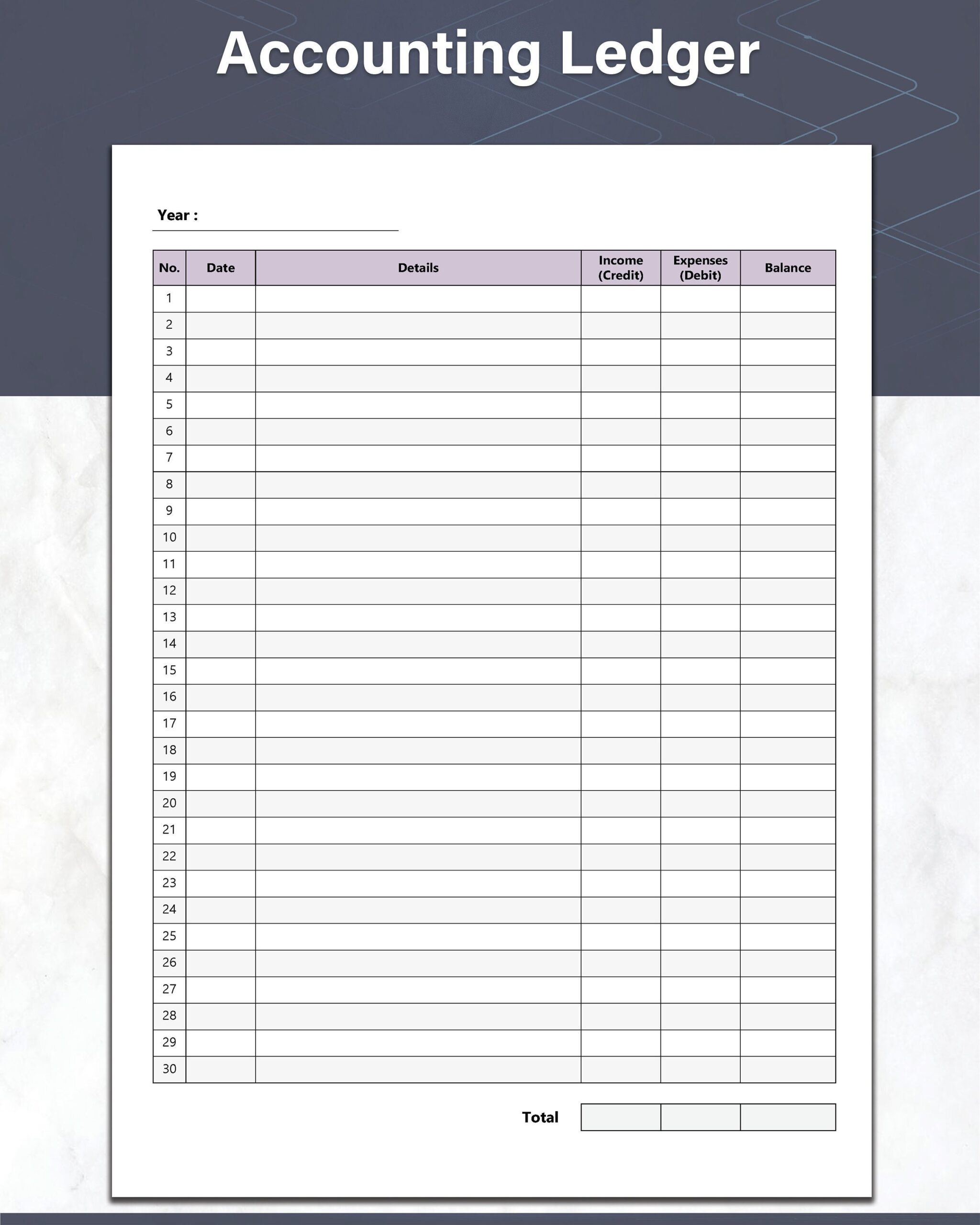 Free Accounting And Bookkeeping Forms Printable