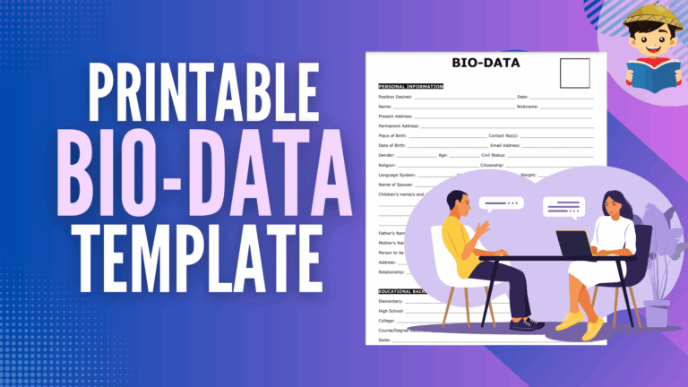 Printable Biodata Form Philippines PDF Free Download FilipiKnow