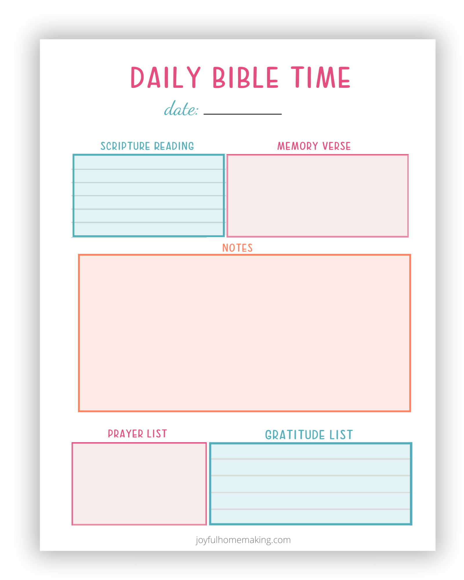 Printable Daily Bible Study Binder Page Joyful Homemaking Worksheets Library