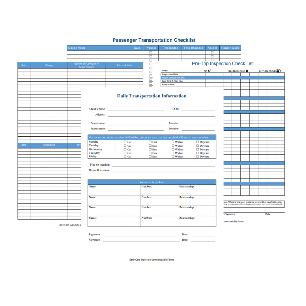 Daycare Free Printable Forms
