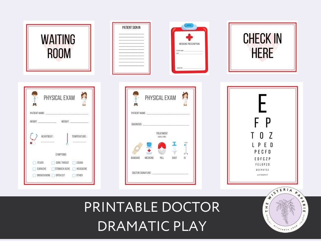 Printable Doctor Dramatic Play For Kids Preschool Digital 