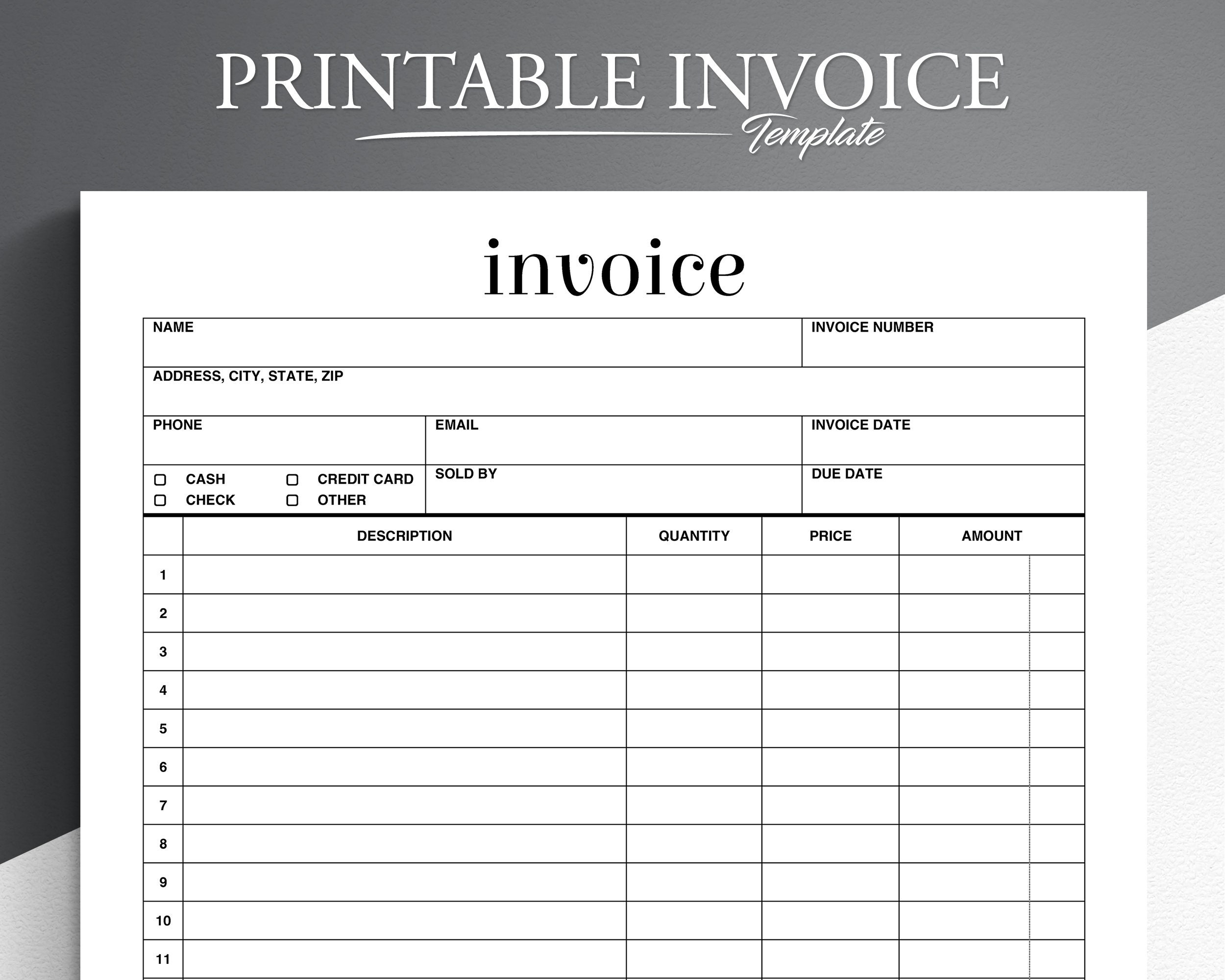 Free Printable Invoice Forms Download
