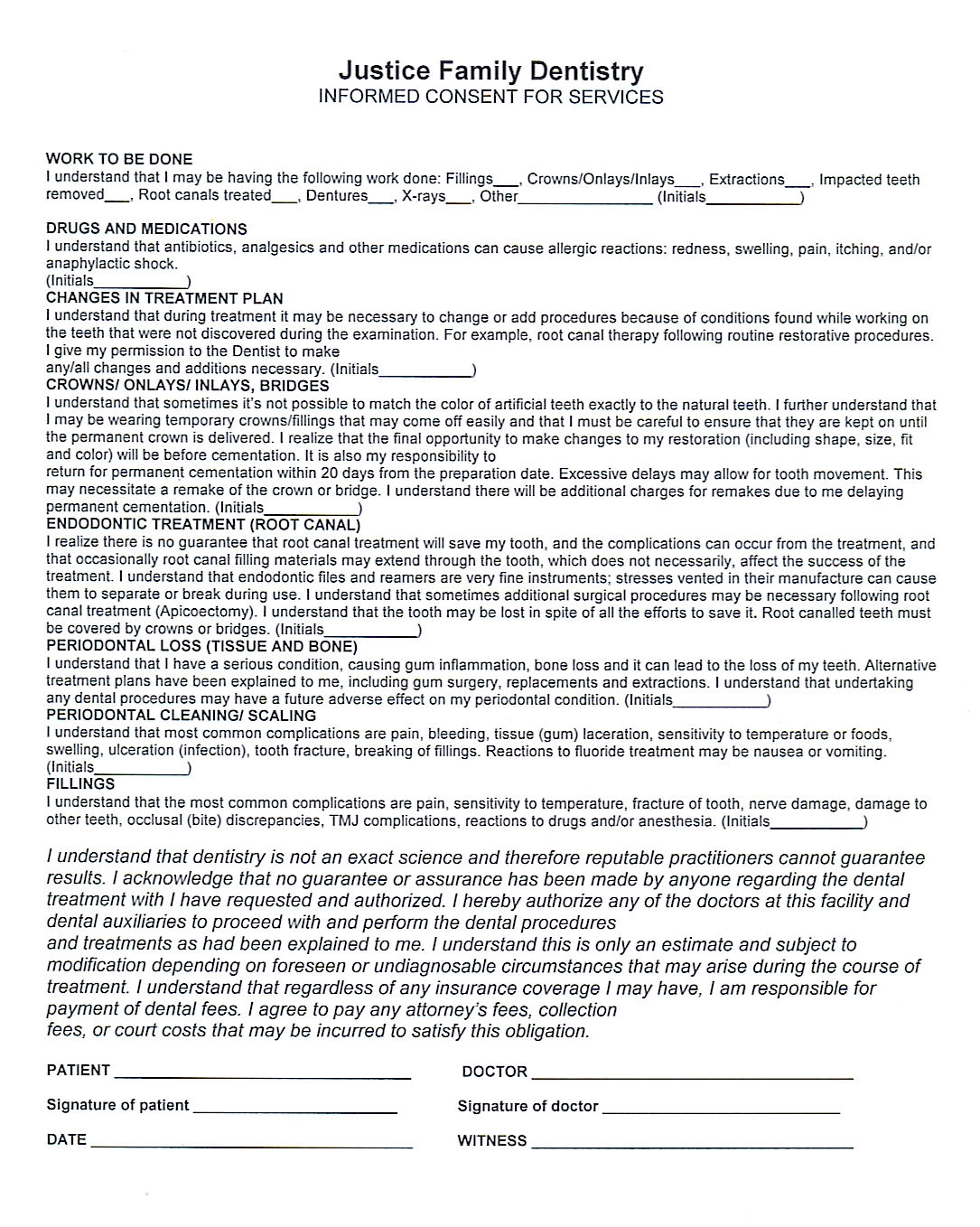 Free Printable New Patient Dental Forms