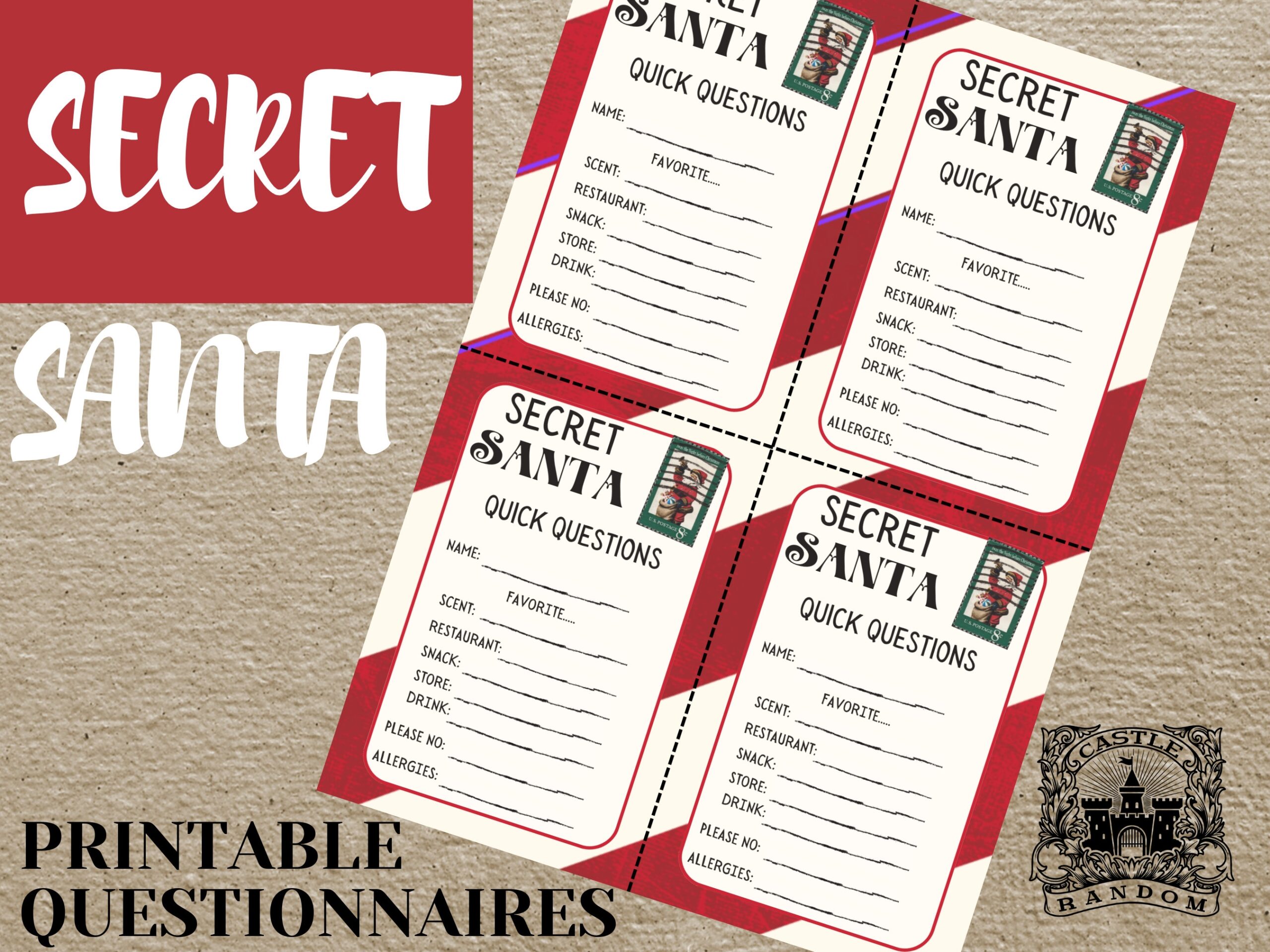 Secret Santa Form Printable Free