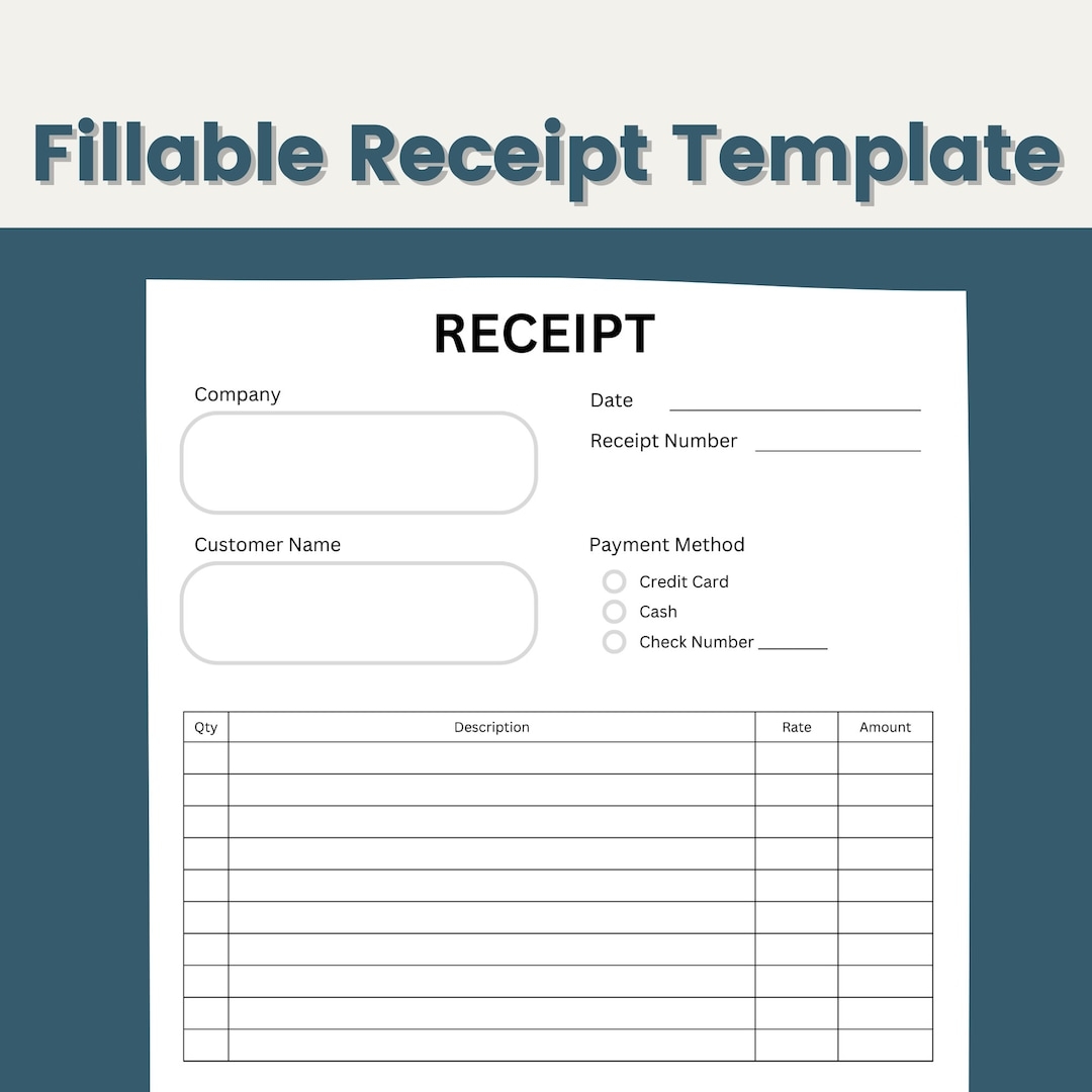 Free Printable Form For Receipt Of Payment