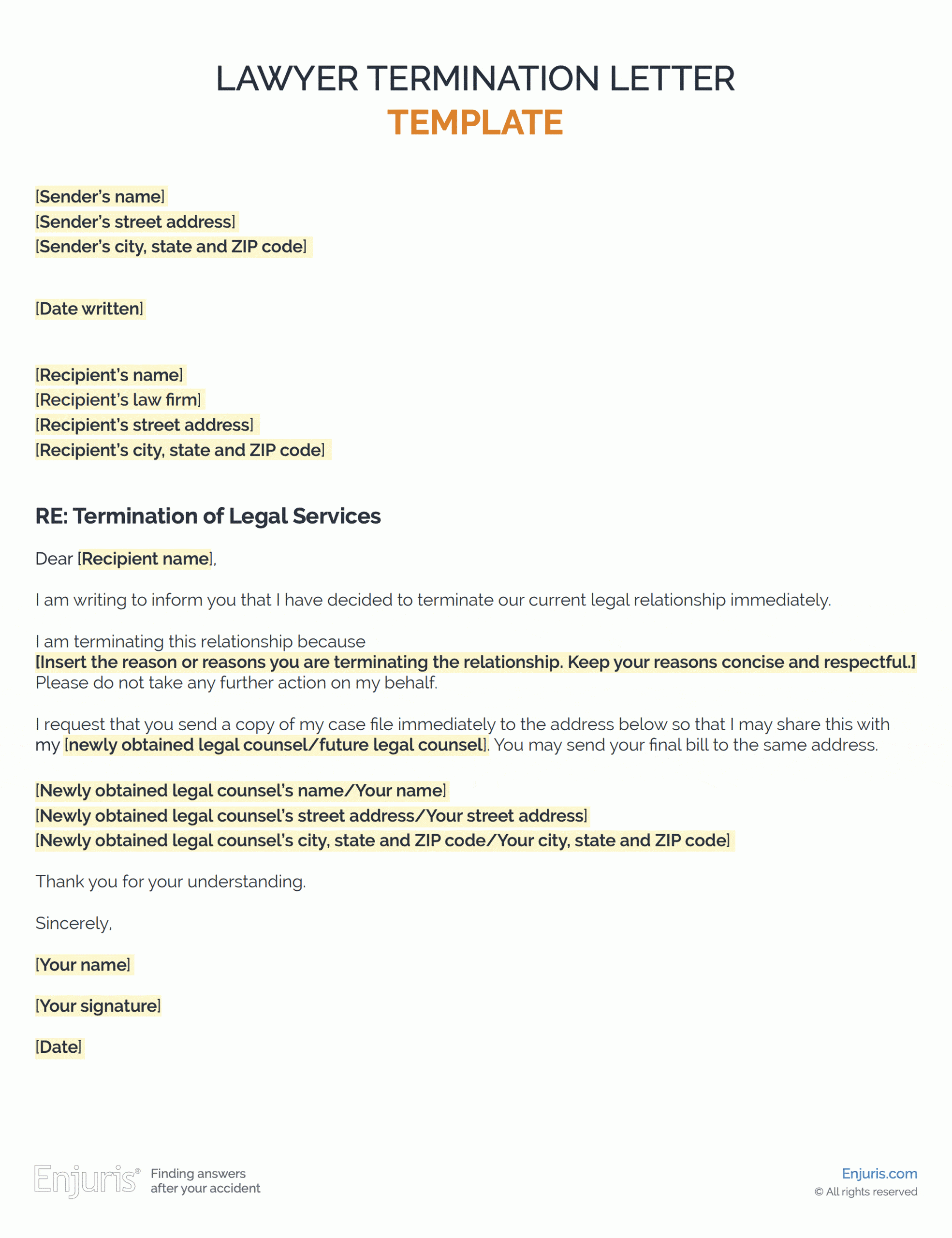 Sample Lawyer Termination Letter U0026 Tips For Firing Your Attorney
