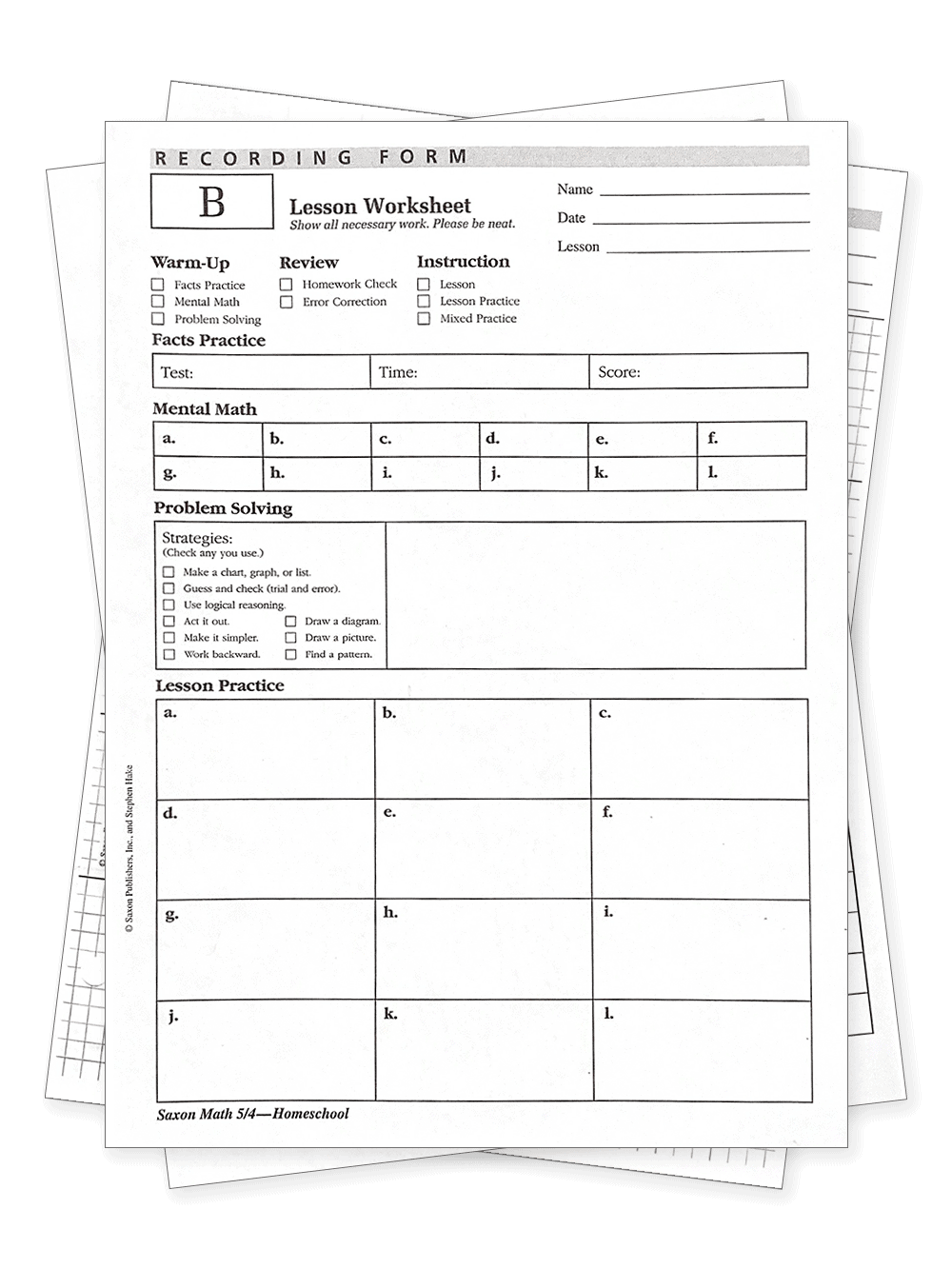 Saxon Math 5 4 Easy Quick Start Guide Homeschool Pickle