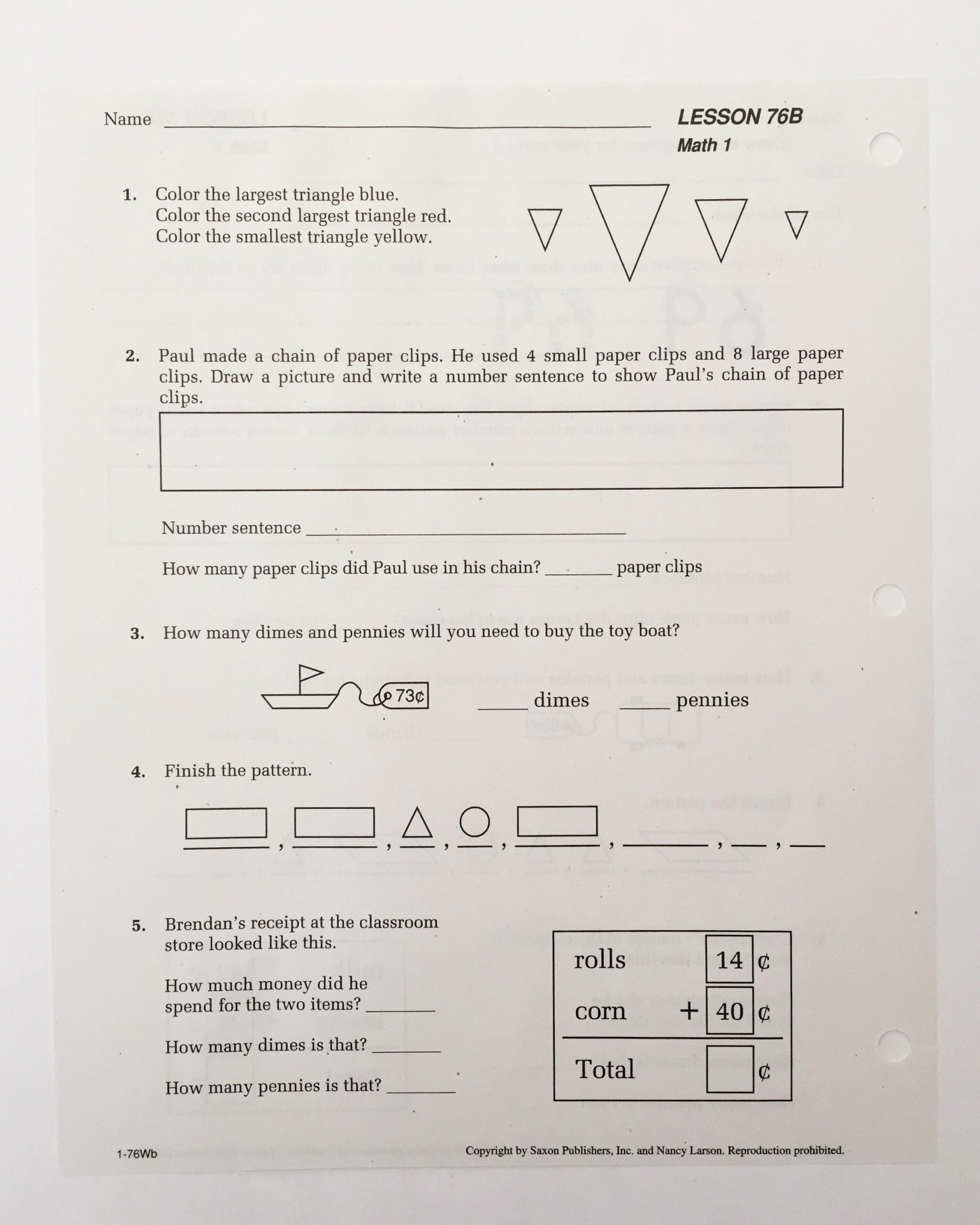 Saxon Math Grade 1 Worksheet Engaging Practice For Young Learners