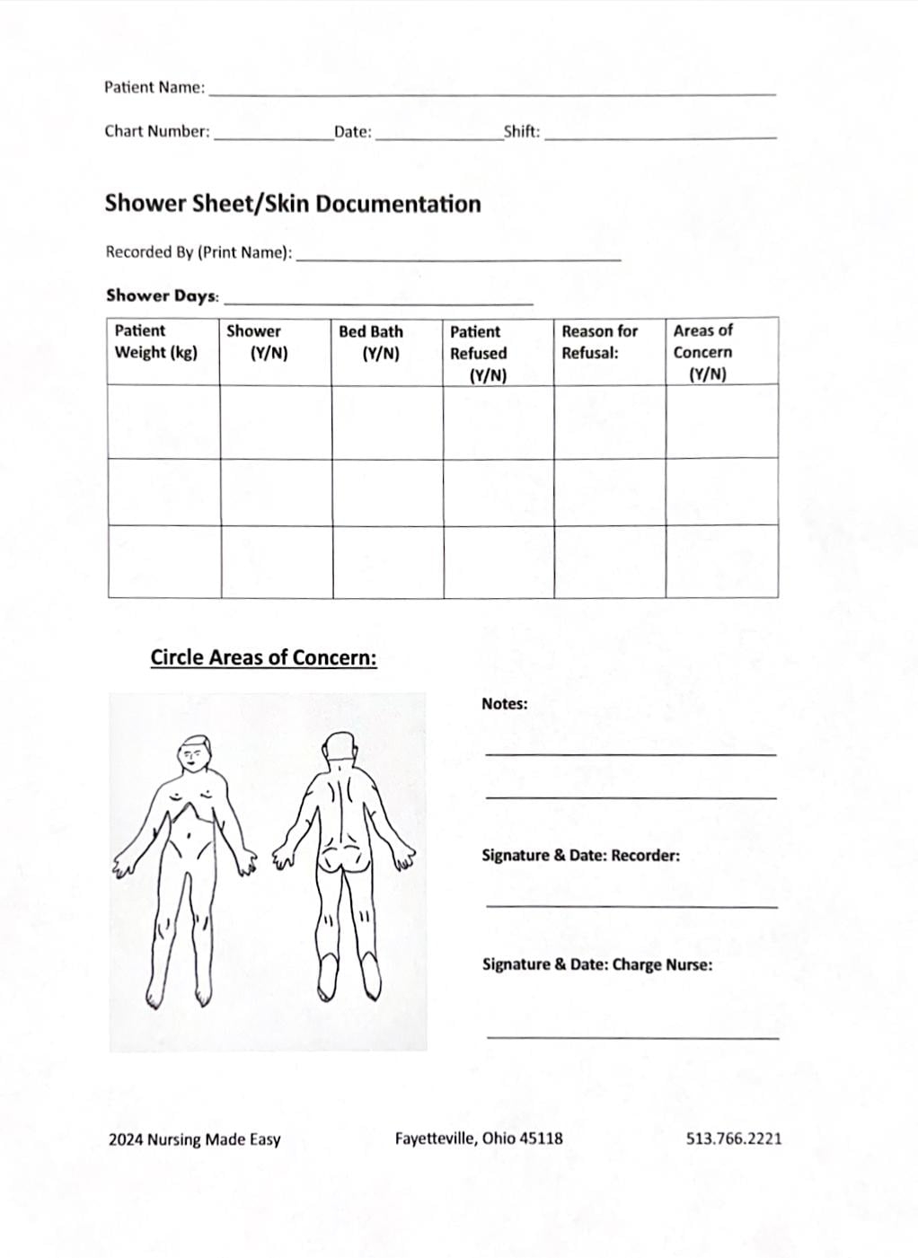 Shower Sheet skin Documentation Form Etsy Australia