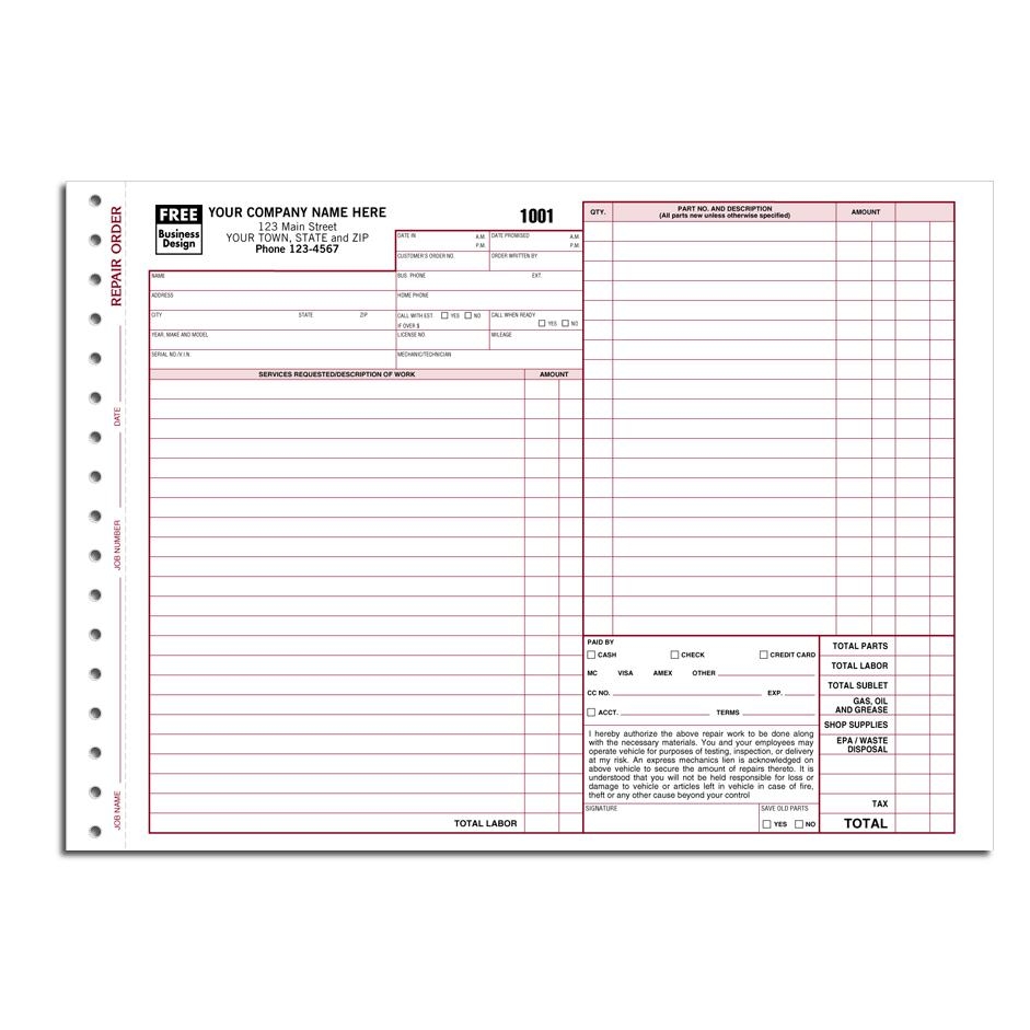 Free Printable Small Engine Repair Forms