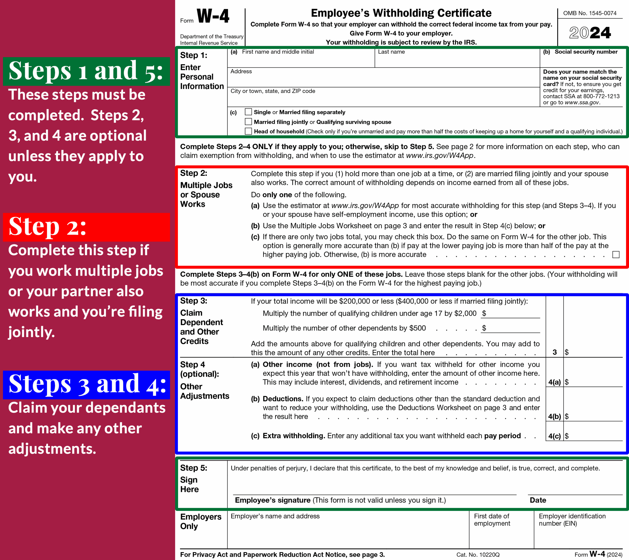 Step by Step Guide For Filling Out The 2024 W 4 Form Baron Payroll