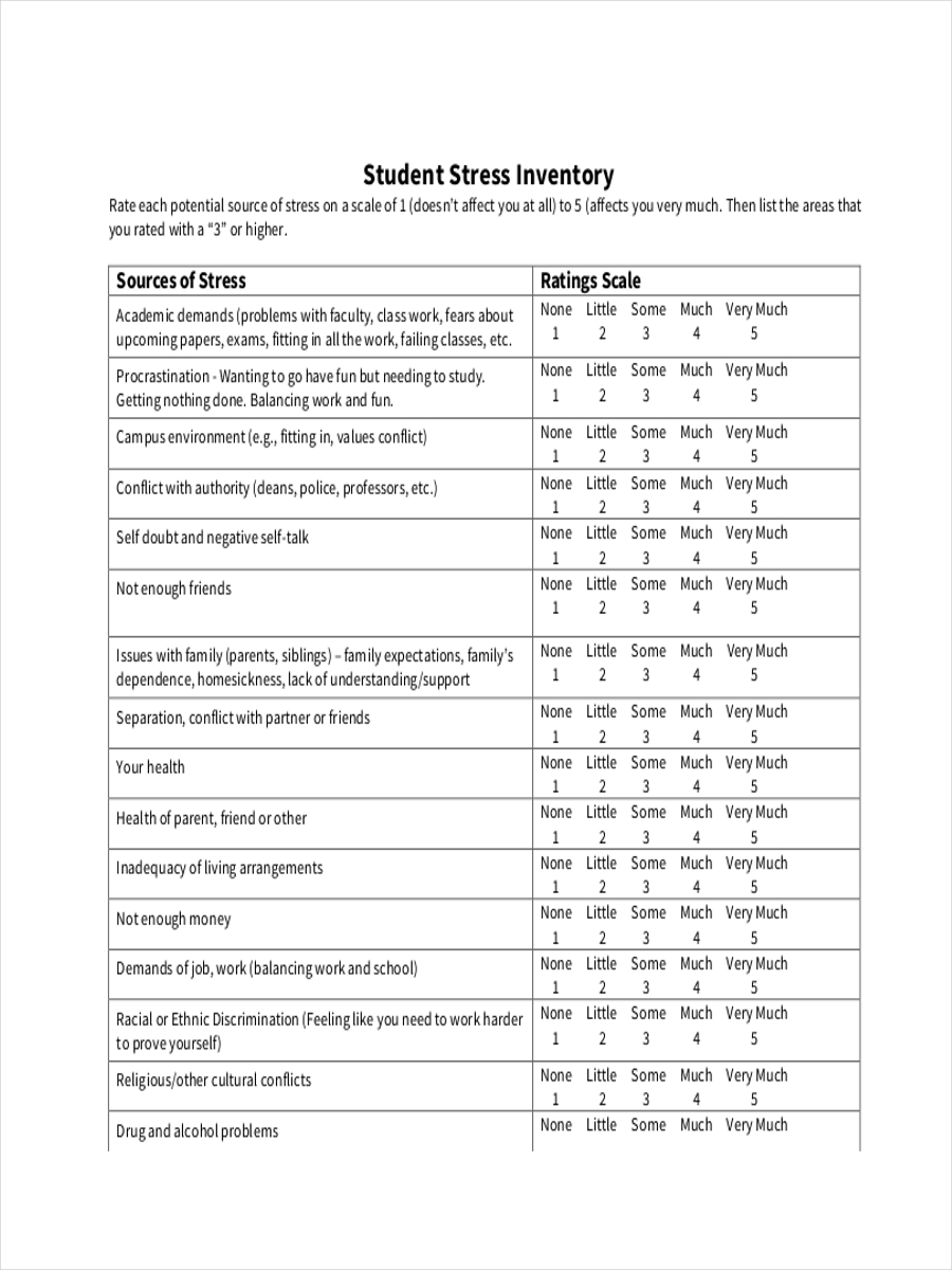 Student Inventory Examples To Download