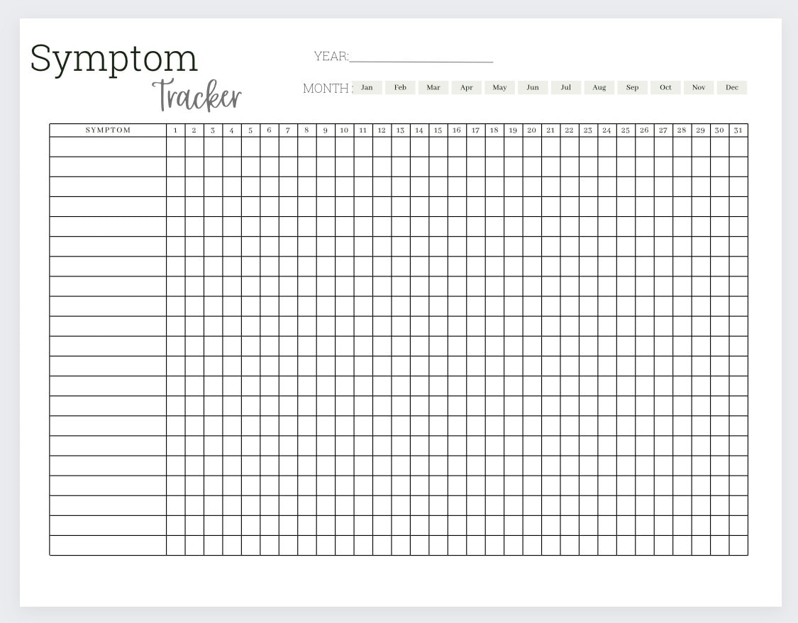 Symptom Tracker printable Medical Planner medical Diary medication Log Medication Tracker medication Planner Pain Tracker symptoms Journal Etsy